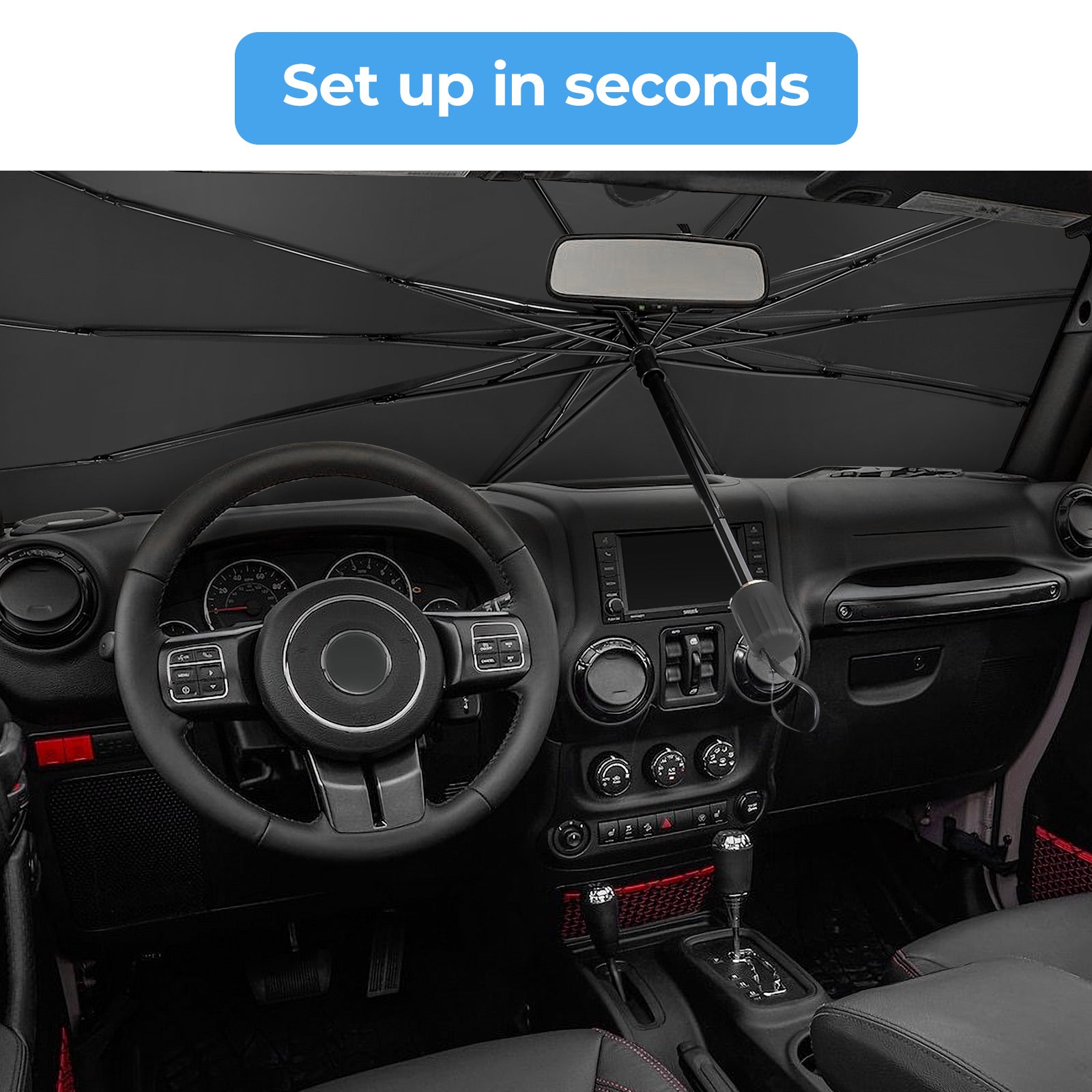 Windshield Sun Shade Umbrella for Wrangler JK/JKU 2007–2018