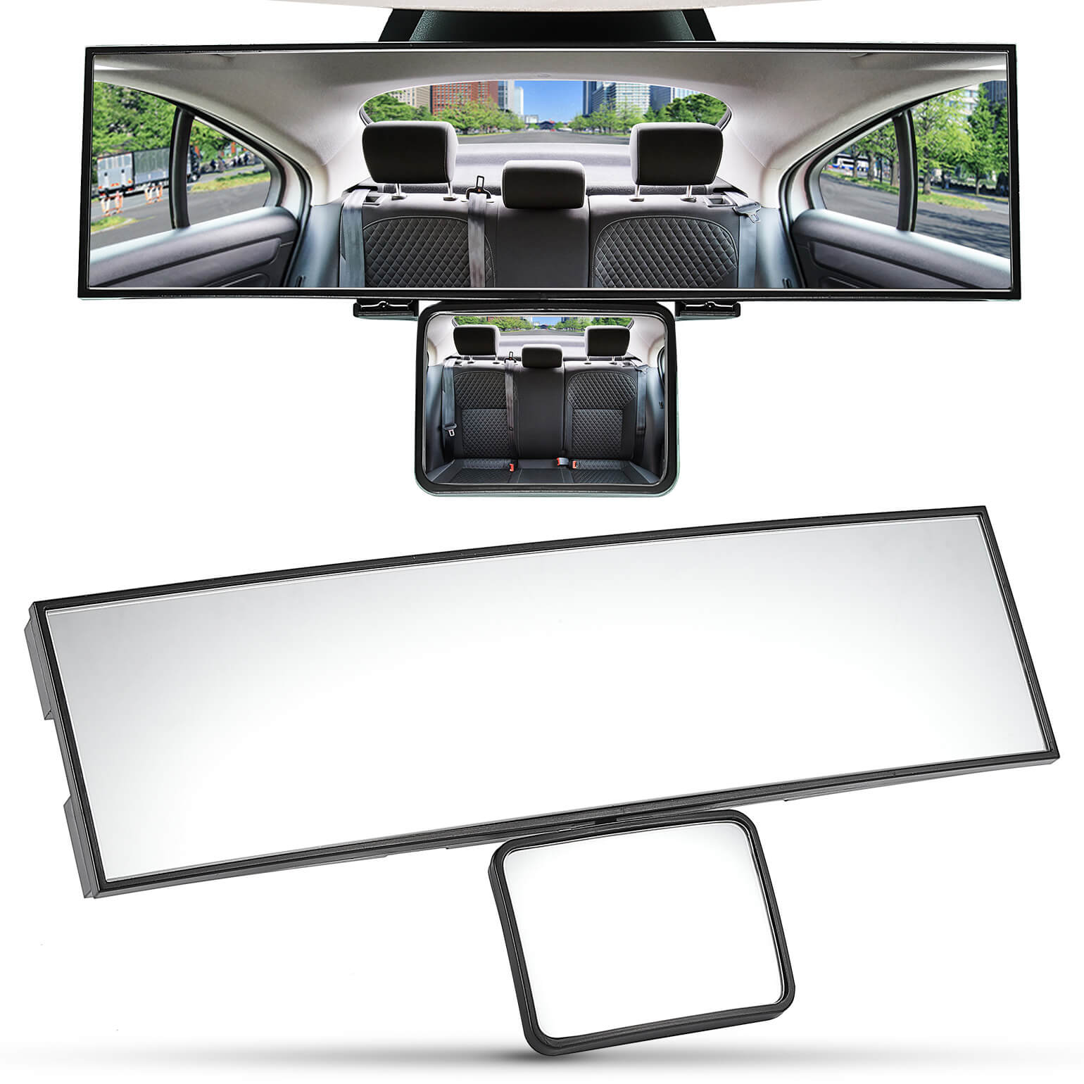11" Car Rear View Mirror with Baby Mirror Universal