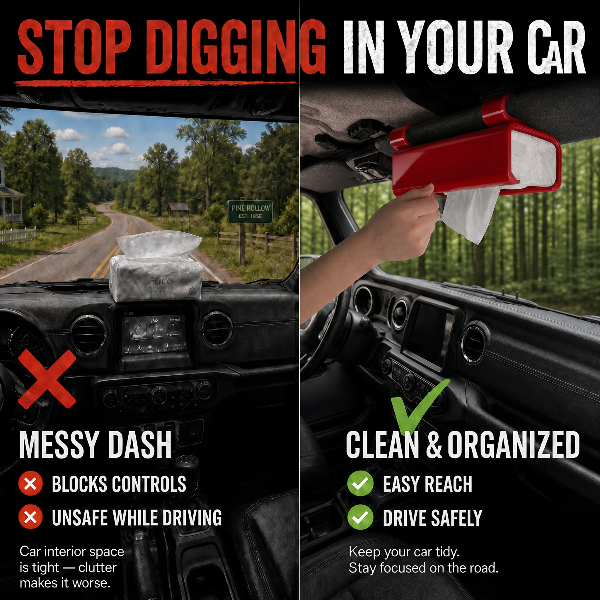 Car Sun Visor Tissue Holder for SUV & Jeep
