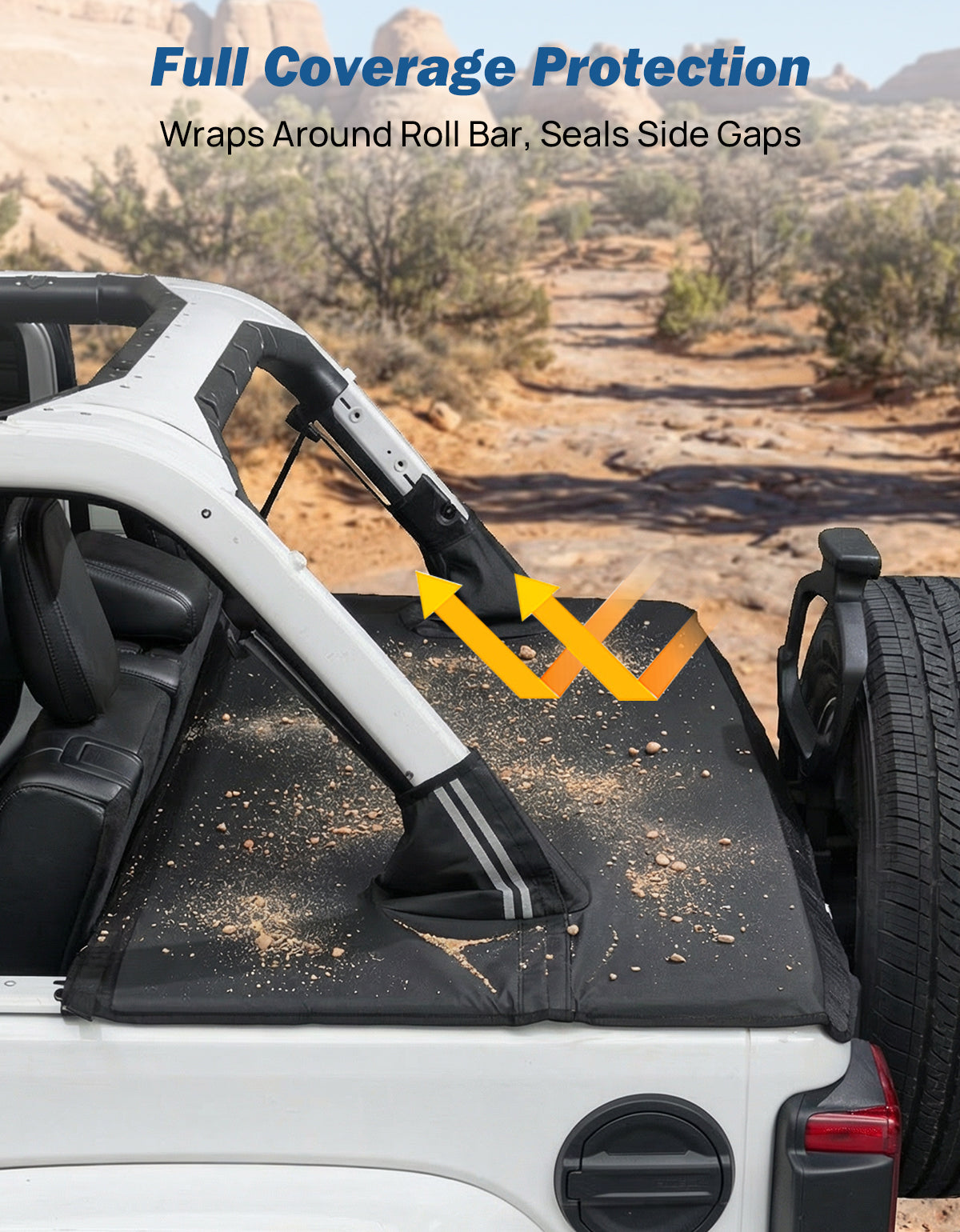 Cargo Cover for Jeep Wrangler JLU 4-Door (2018–2026) – Waterproof Trunk Cover with Suction Mount