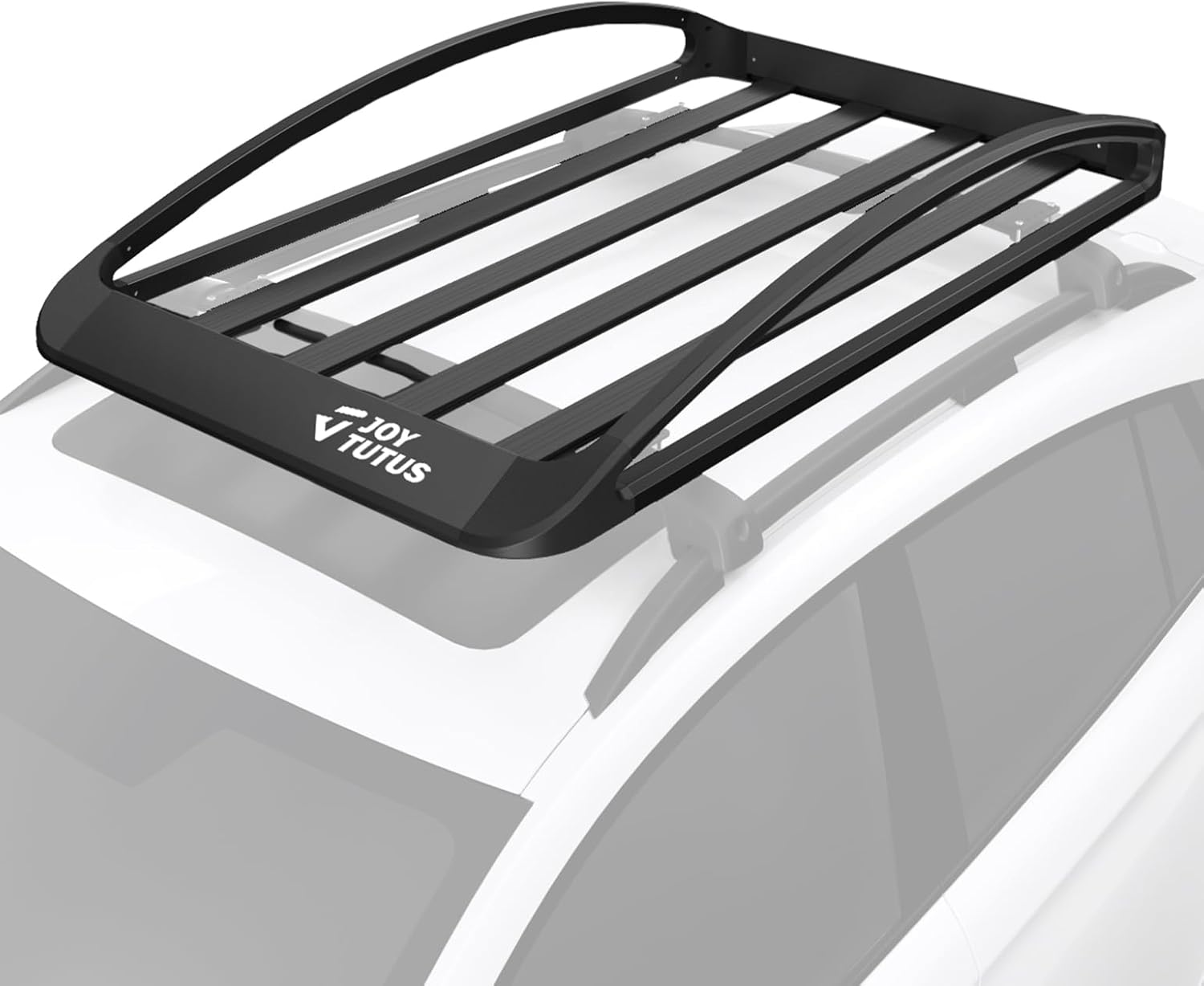 JOYTUTUS Rust-Resistant Aluminum Roof Cargo Basket, 64" x 40" x 8", Lightweight Roof Rack Cargo Carrier, Universal Roof Basket, 150 lbs Load Capacity, Fits SUVs, Trucks, and Cars, Black