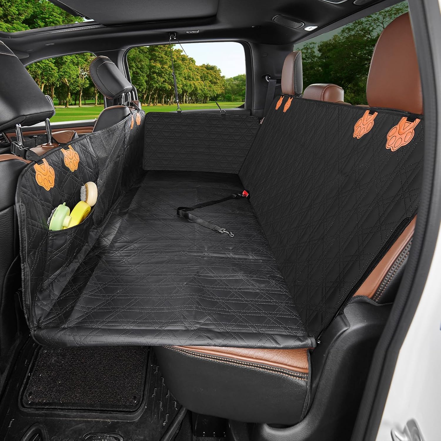 Dog Back Seat Extender with Hard Bottom – Truck & SUV Seat Cover