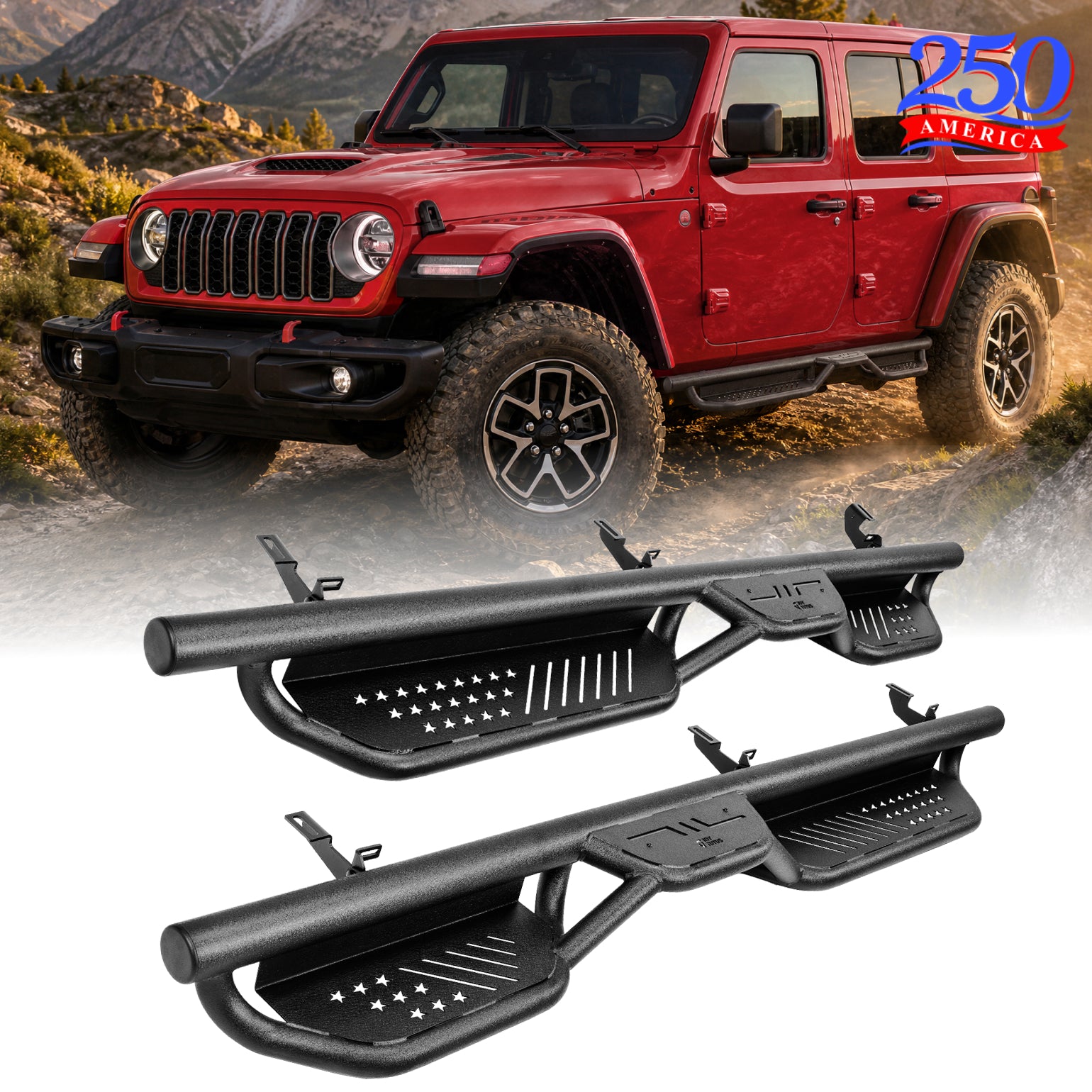 Running Boards for Wrangler JK 4 Door (2007–2018) – 550LB