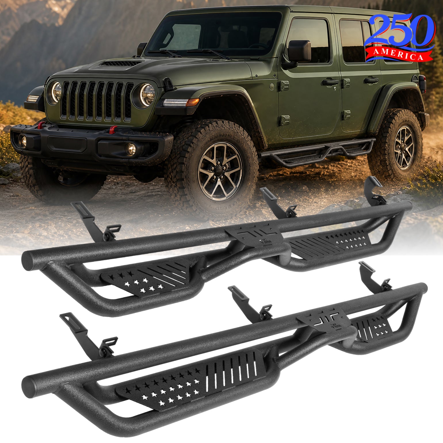 2-Step Running Boards for Wrangler JK 4-Door 2007–2018
