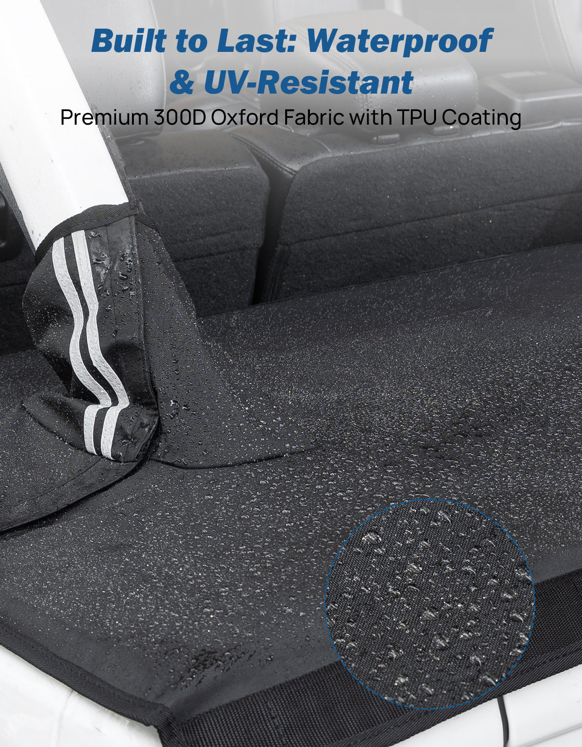Cargo Cover for Jeep Wrangler JLU 4-Door (2018–2026) – Waterproof Trunk Cover with Suction Mount