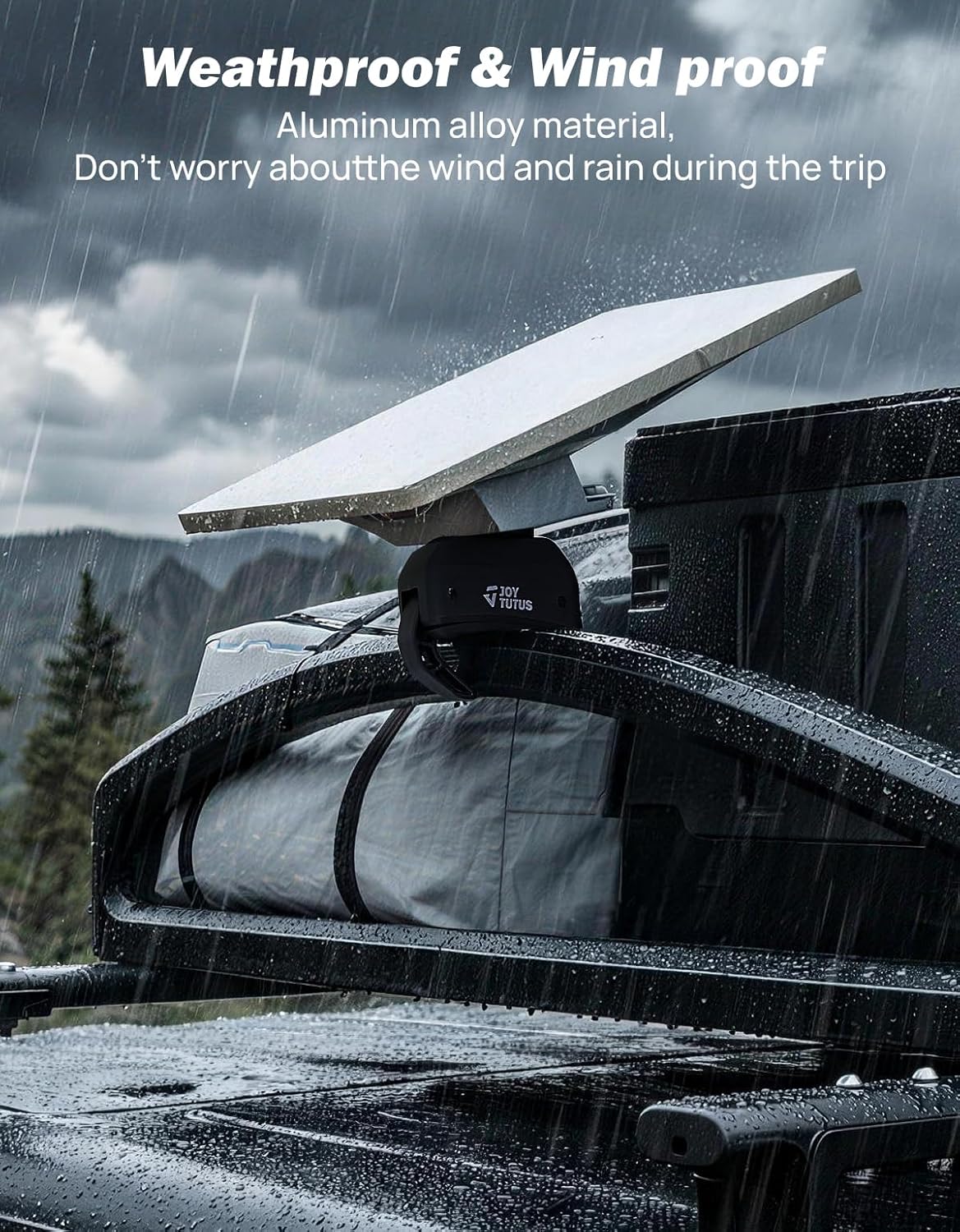 JOYTUTUS Roof Rack Mount Compatible with Starlink Mini Rv Ladder Mount Compatible Rectangular,Aerodynamic,Square Crossbar, Aluminum Alloy