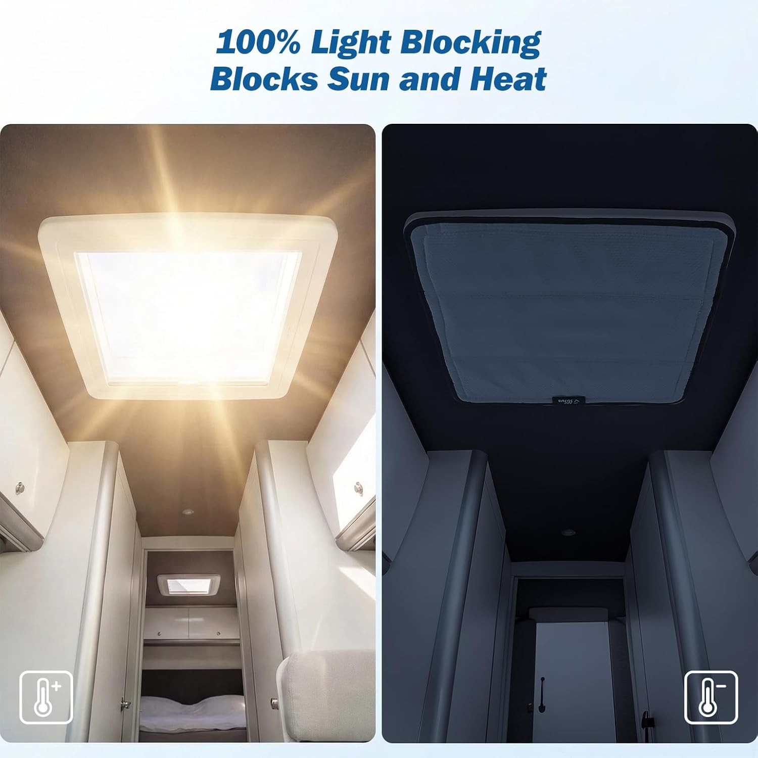 JOYTUTUS Rv Vent Covers for Roof Magnetic Vent Covers Foldable Insulated Blackout Skylight Cover for MaxxAir Fan, Fantastic Fan 16.5" x 16.5" Gray