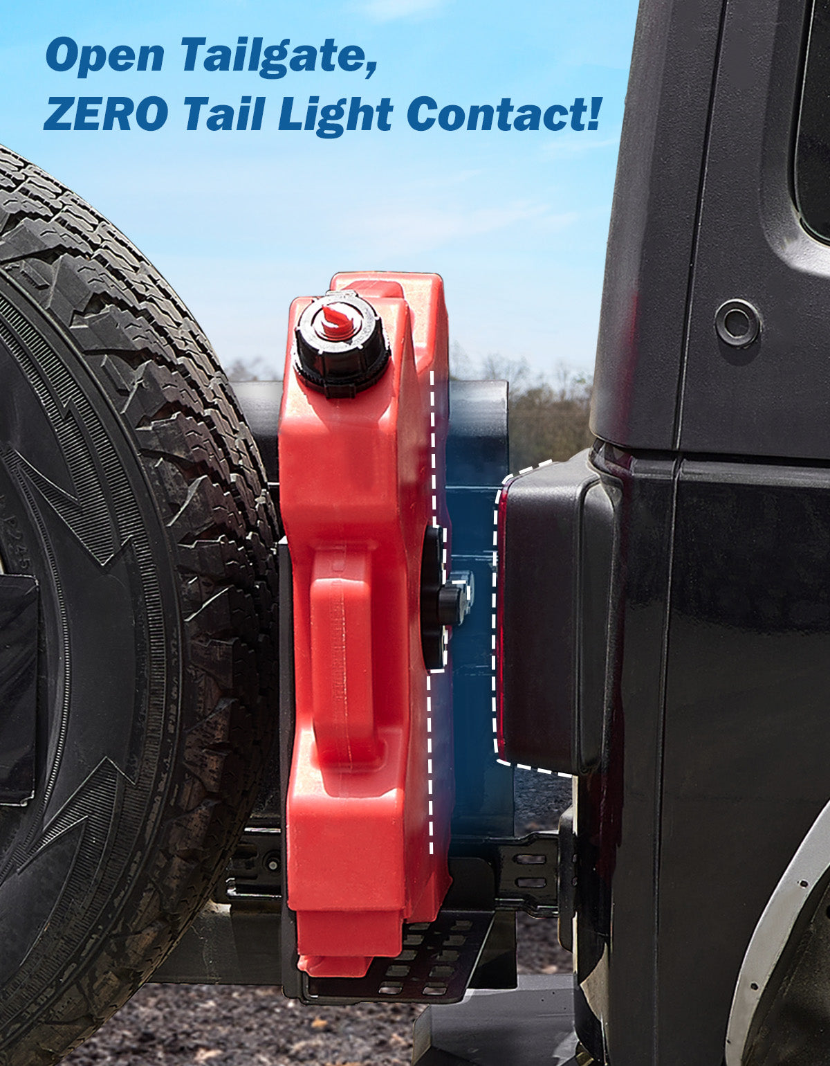 Gas Can Mount for Wrangler JK 2007-2018 with Versatile Molle Panel and 220LBS Step