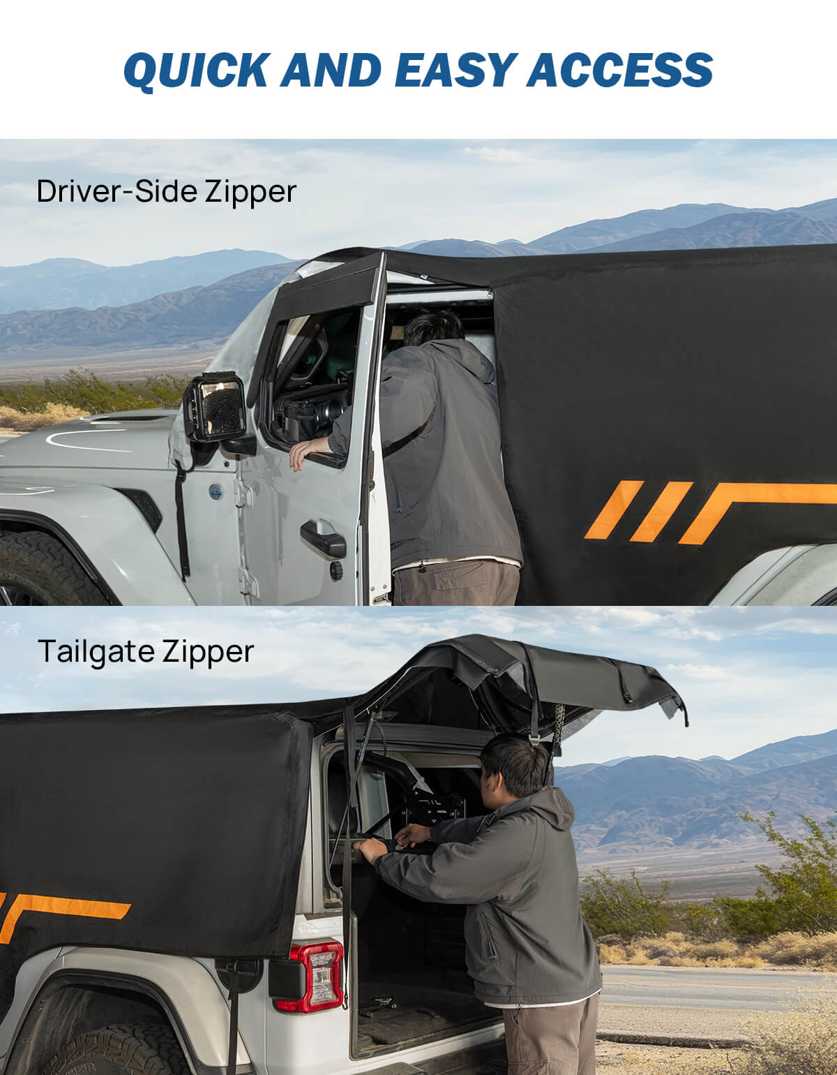 Cab Cover for Wrangler JK/JL 4-Door 2007–2026, Waterproof All-Weather