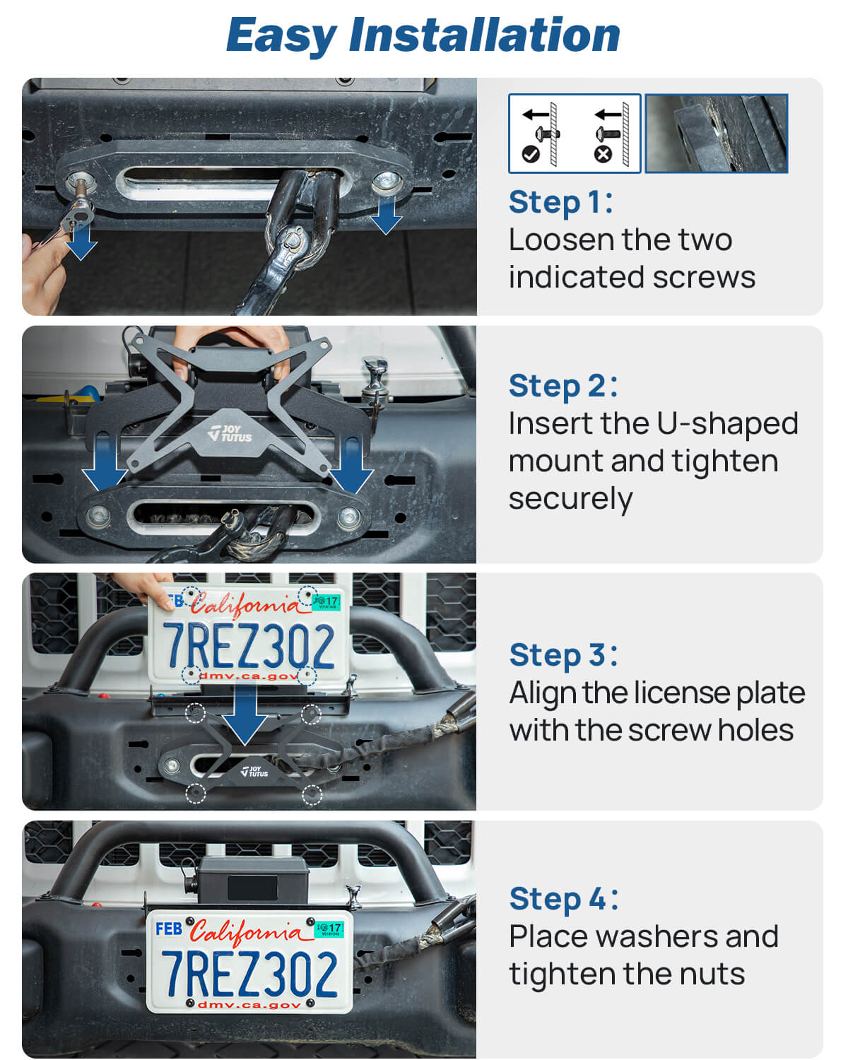 Universal Flip-Up License Plate Mount for 10" Hawse Fairlead