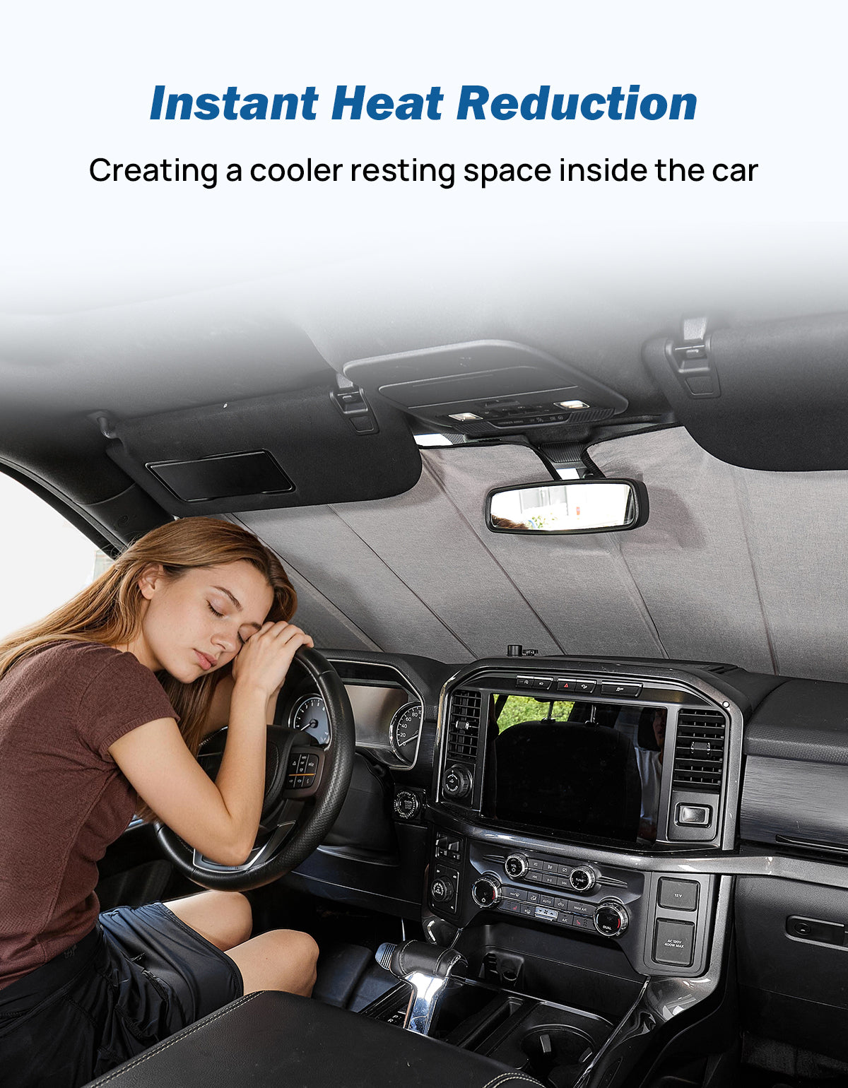 Windshield Sun Shade for Ford F150 F250 F350 (2015–2026)