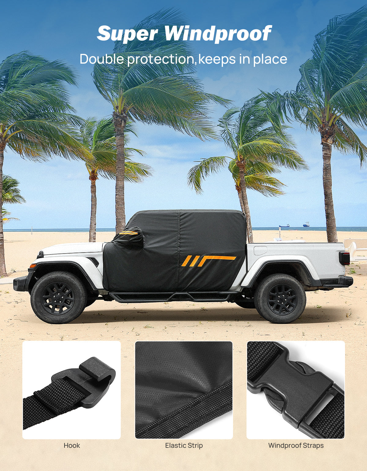 Waterproof Cab Cover for Jeep Gladiator JT (2020–2026) – UV50+ Protection & Driver Zipper