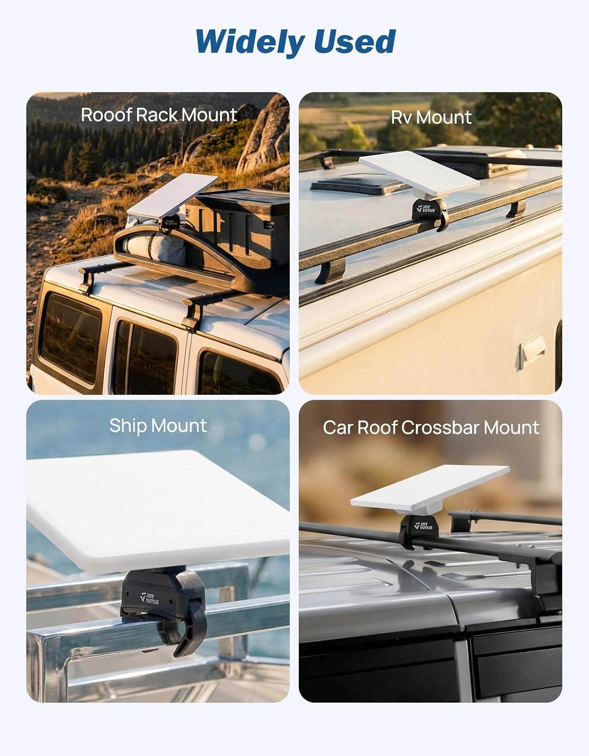 JOYTUTUS Roof Rack Mount Compatible with Starlink Mini Rv Ladder Mount Compatible Rectangular,Aerodynamic,Square Crossbar, Aluminum Alloy