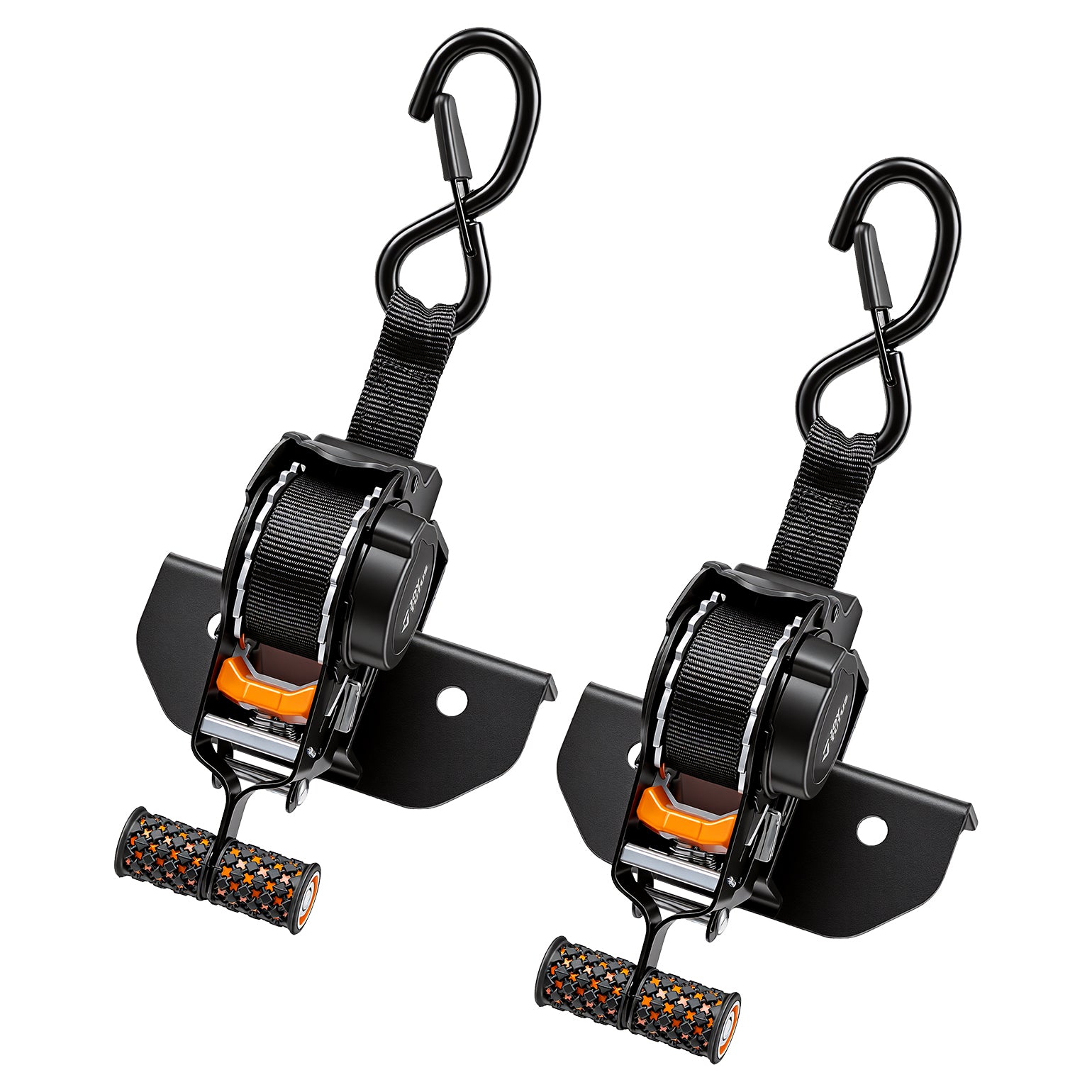 Auto Retractable Ratchet Straps for Square Tube – 10 ft, 1500 lbs, 2-Pack