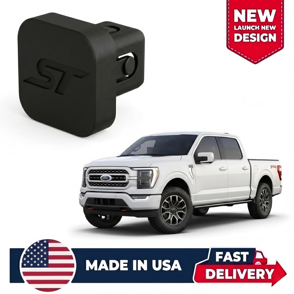 Joytutus 3D Printed ST Trailer Hitch Cover for Ford F150 | Anti-Break Snap-On 2" Receiver Cover