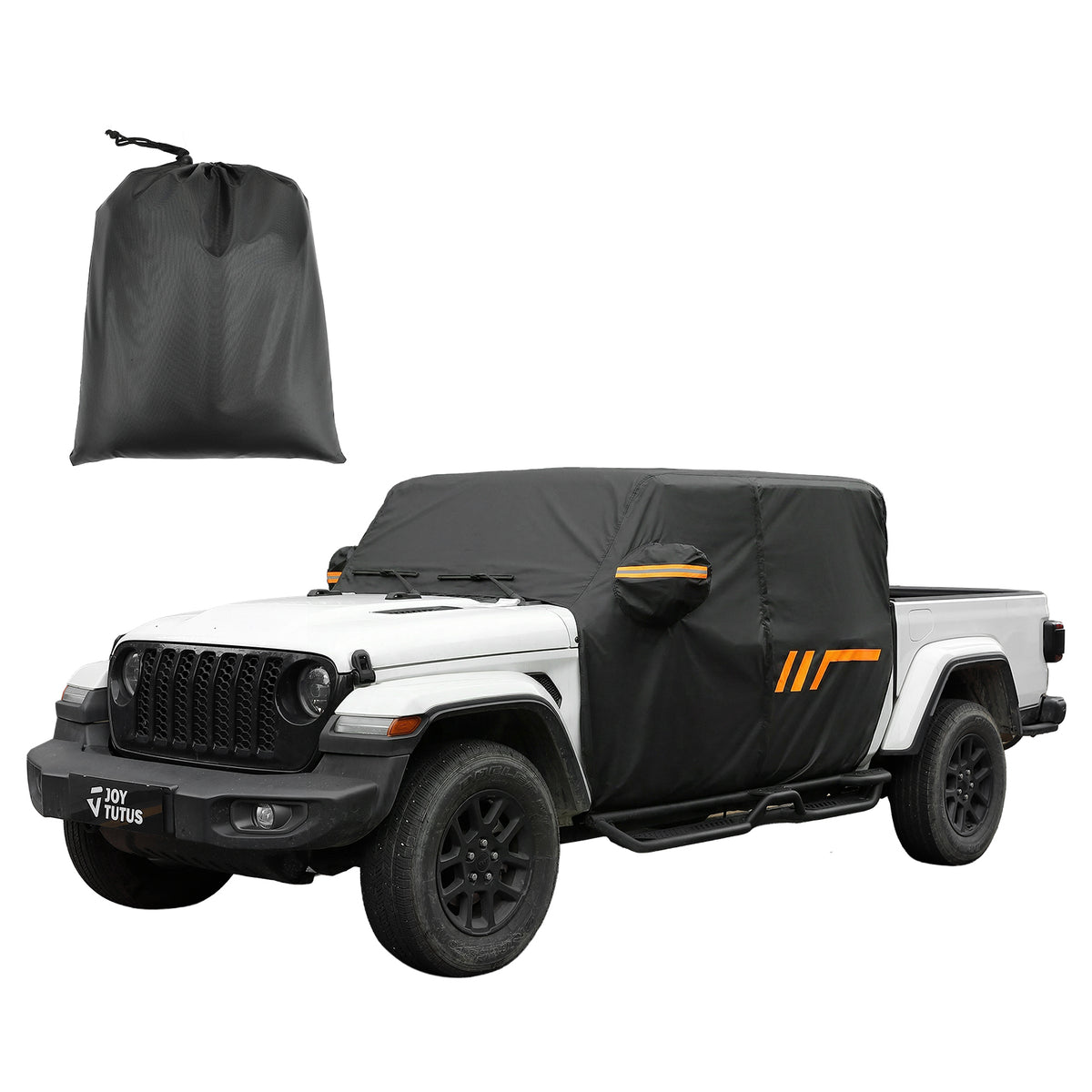 tarp for jeep 2020–2026 Gladiator JT Waterproof Cab Cover UV50+ Protection & Driver Zipper Maße:5x7m Frauen und Rennrad - Economy Überdachungen Includes a compact storage