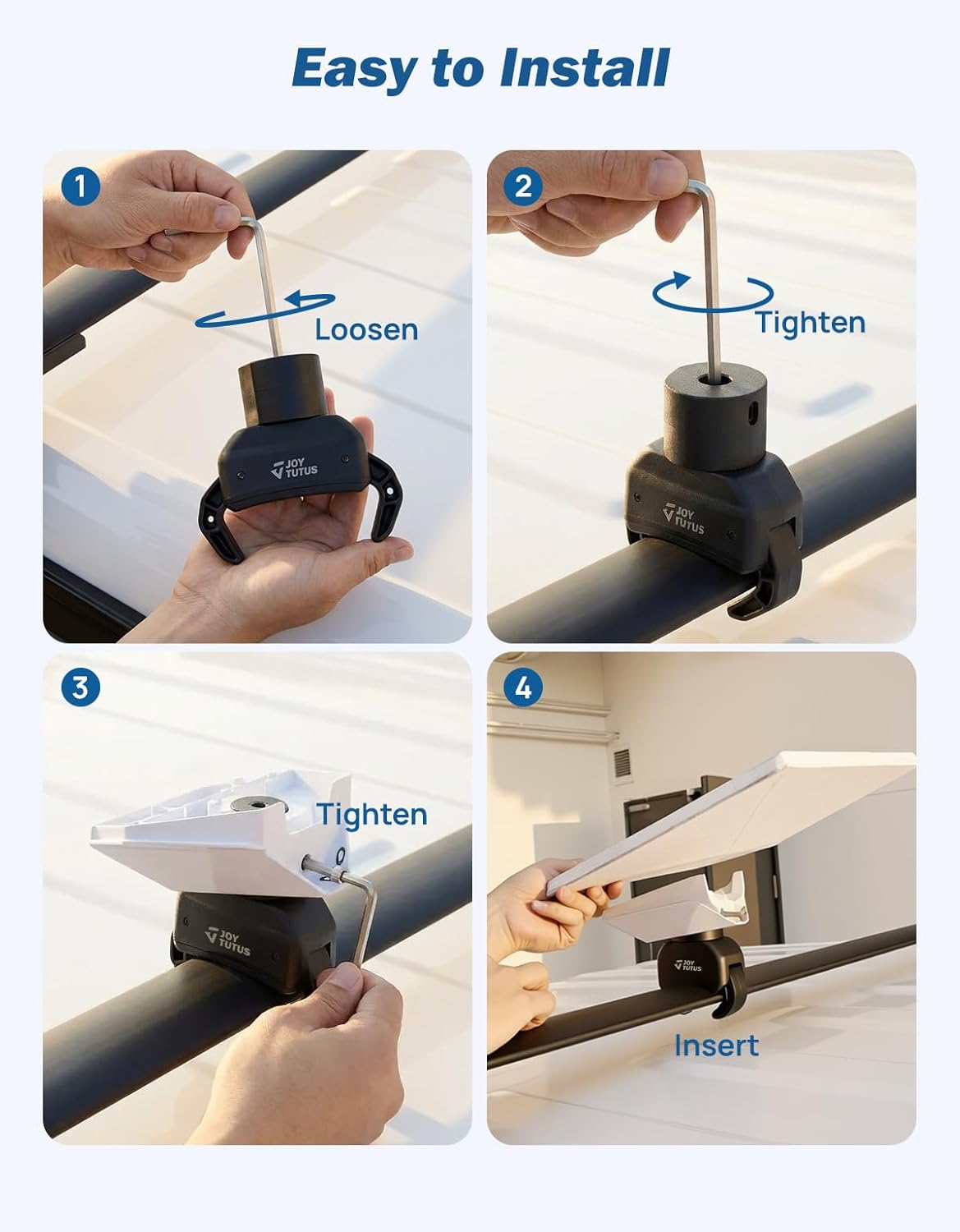JOYTUTUS Roof Rack Mount Compatible with Starlink Mini Rv Ladder Mount Compatible Rectangular,Aerodynamic,Square Crossbar, Aluminum Alloy