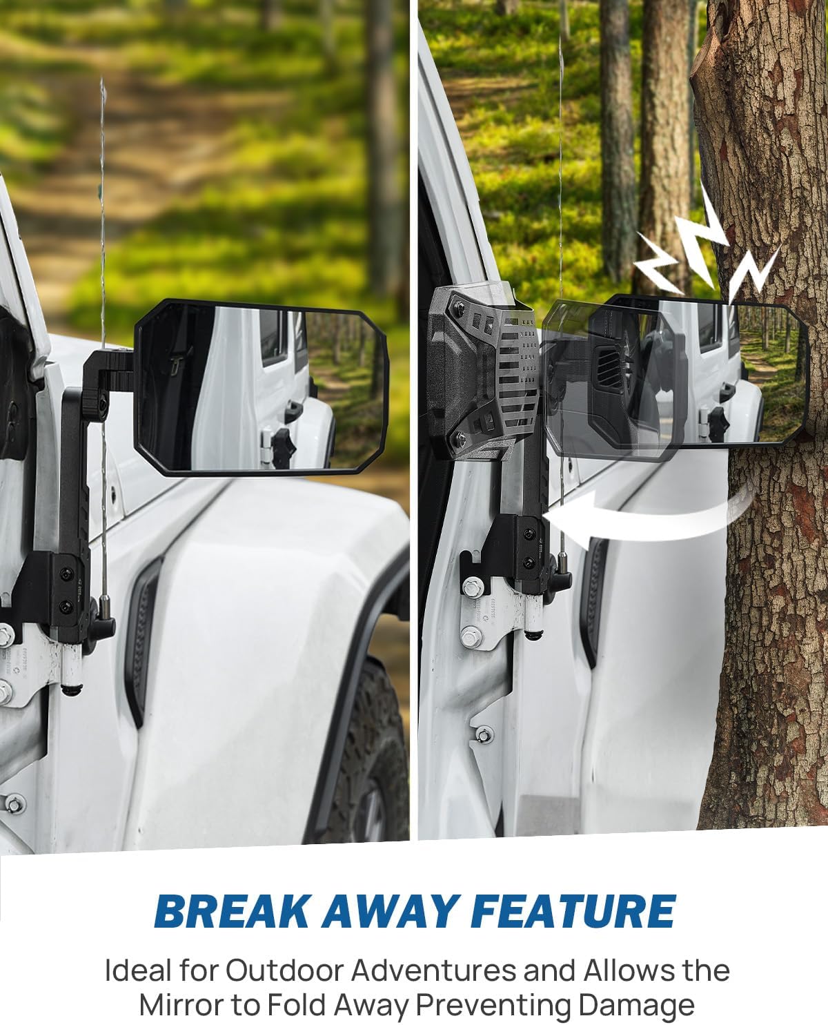 Doors Off Mirrors Compatible with Wrangler JK JL & Gladiator JT