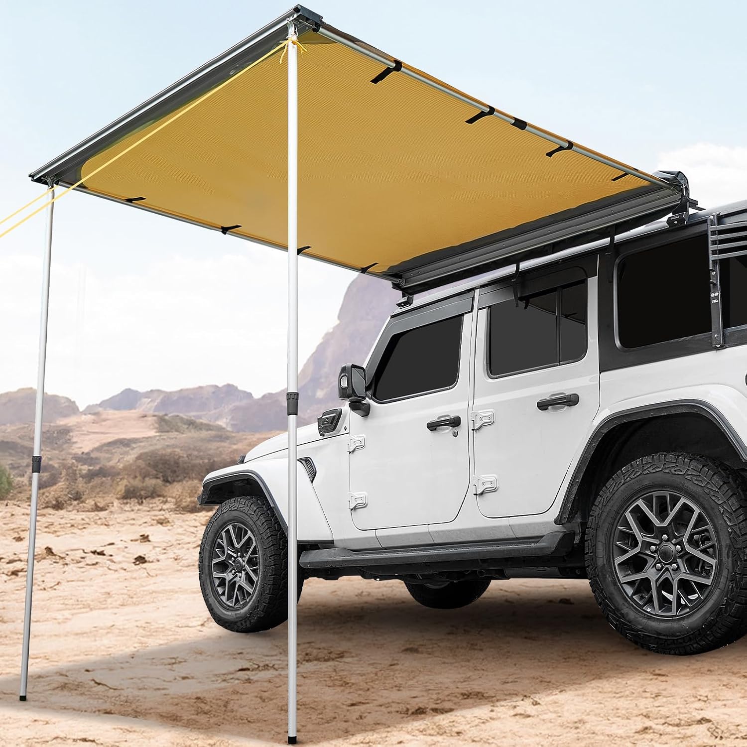 Roof Rack Side Awning for SUV & Truck, UV50+ Waterproof Pull-Out Shade