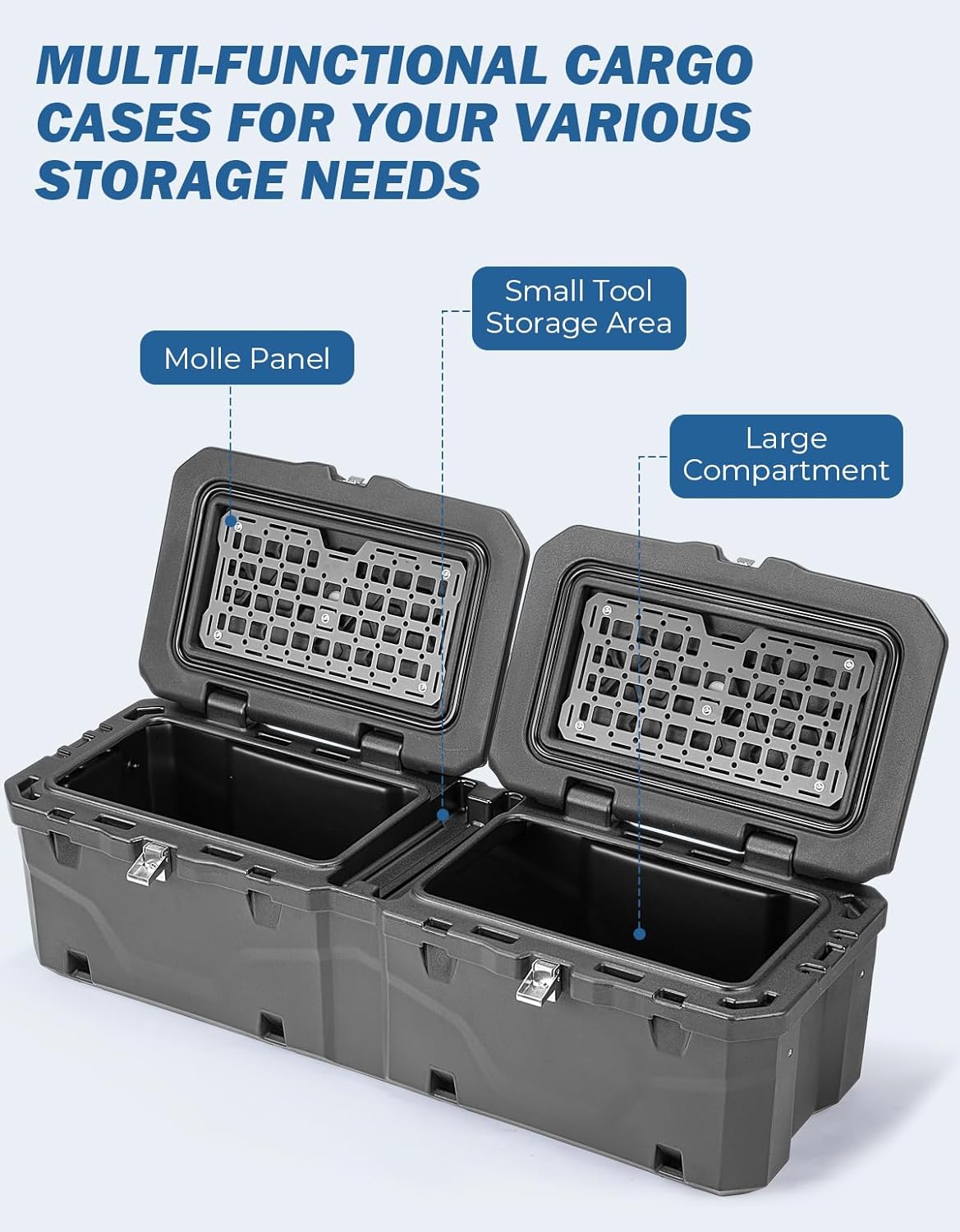 Lockable 160Qt Waterproof Truck Bed Tool Box for Pickup Trucks