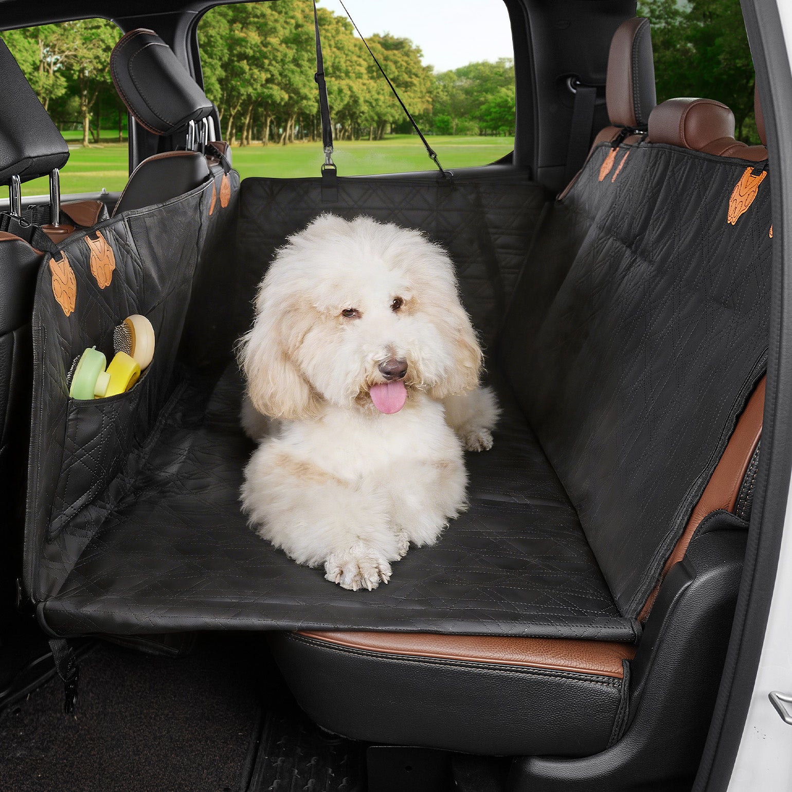 Dog Back Seat Extender with Hard Bottom – Truck & SUV Seat Cover