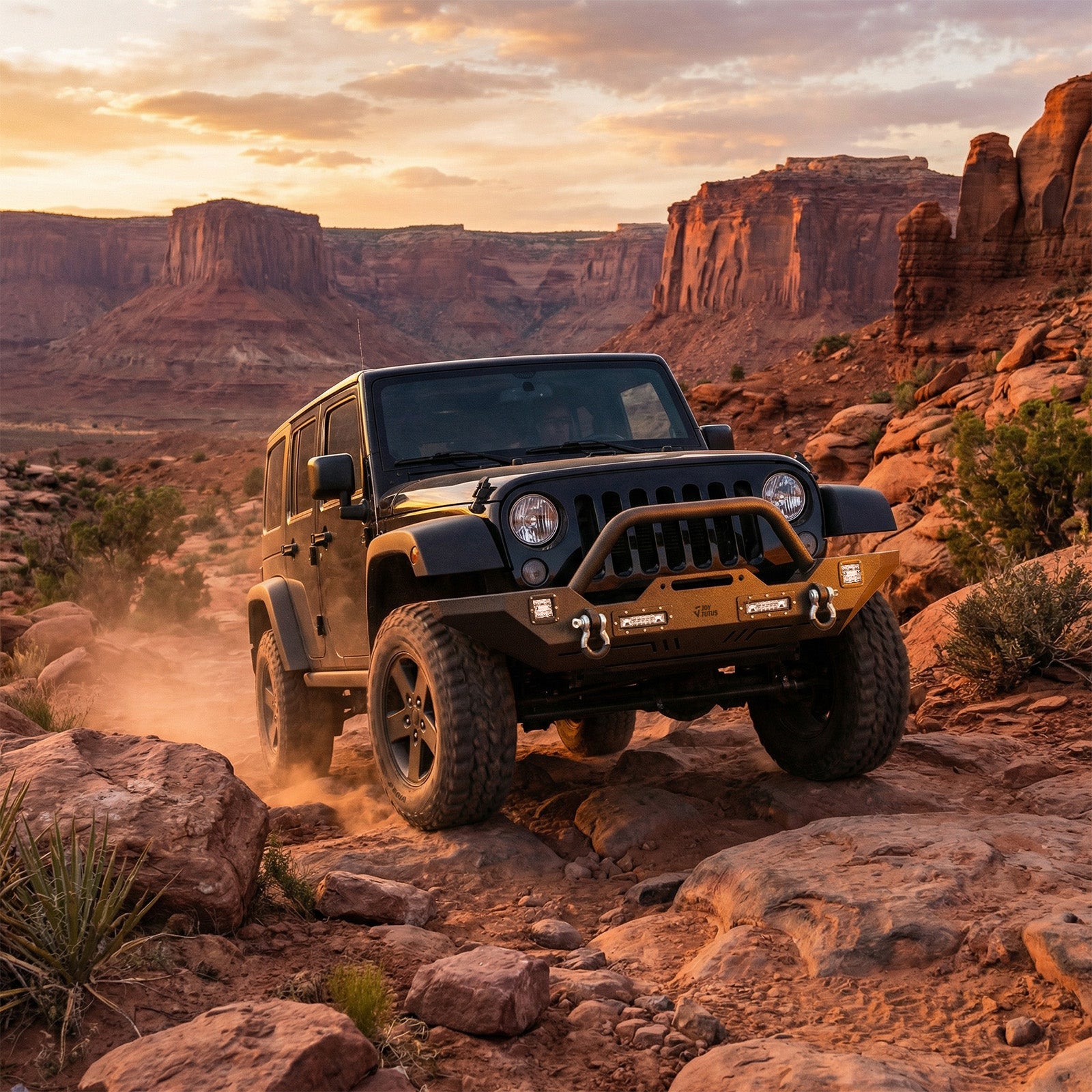 Jeep Wrangler JK, JL & Gladiator JT Front Bumper with 4 LED Lights