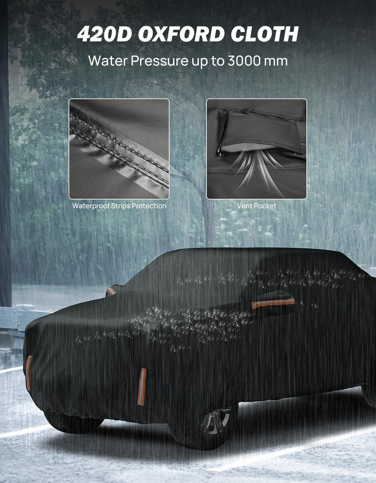 Car Cover for Ford F-150 Crew Cab 5.5 ft Bed 2015–2026, Waterproof