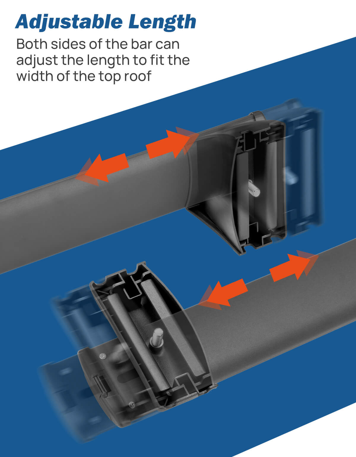 Roof Rack Cross Bars for Grand Cherokee 2011–2021 w/ Grooved Rails