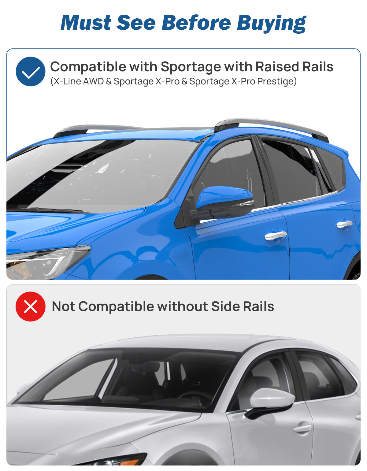 Toyota RAV4 2013–2018 Lockable Roof Rack Cross Bars (Side Rails)