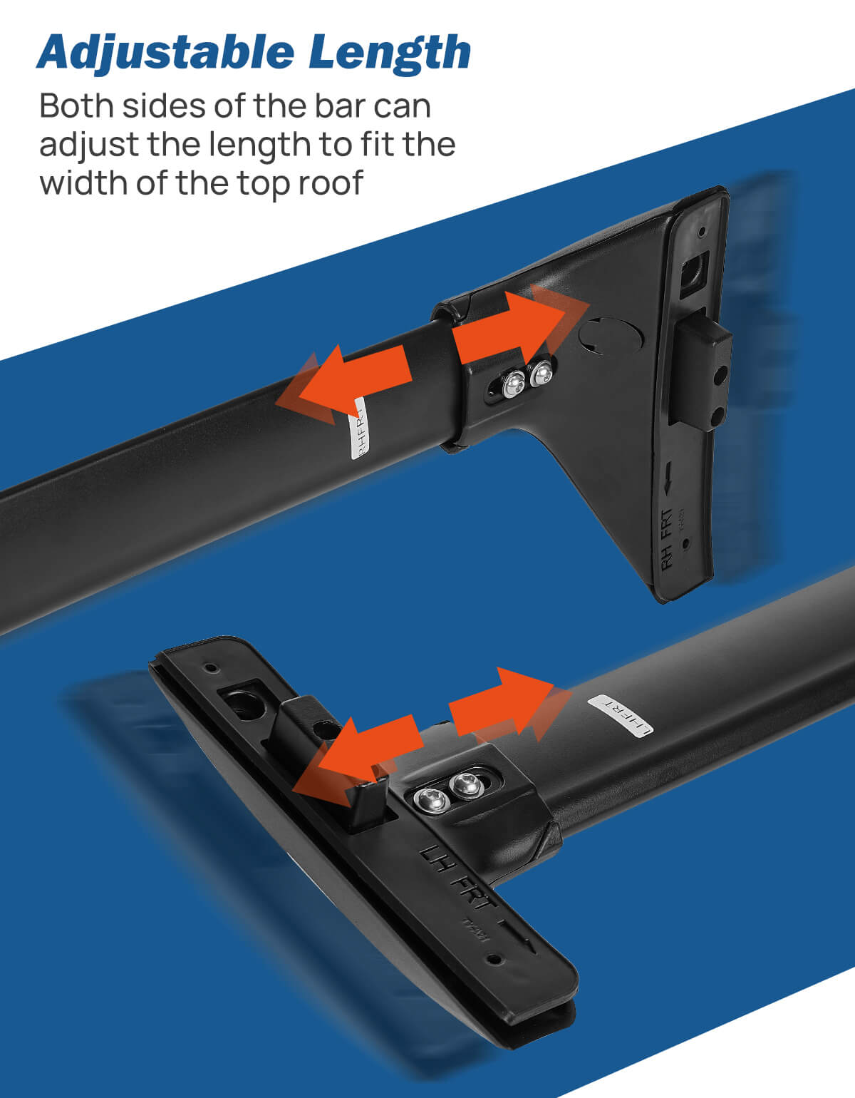 Lockable Roof Rack Cross Bars for RAV4 2019–2026 w/ Side Rails