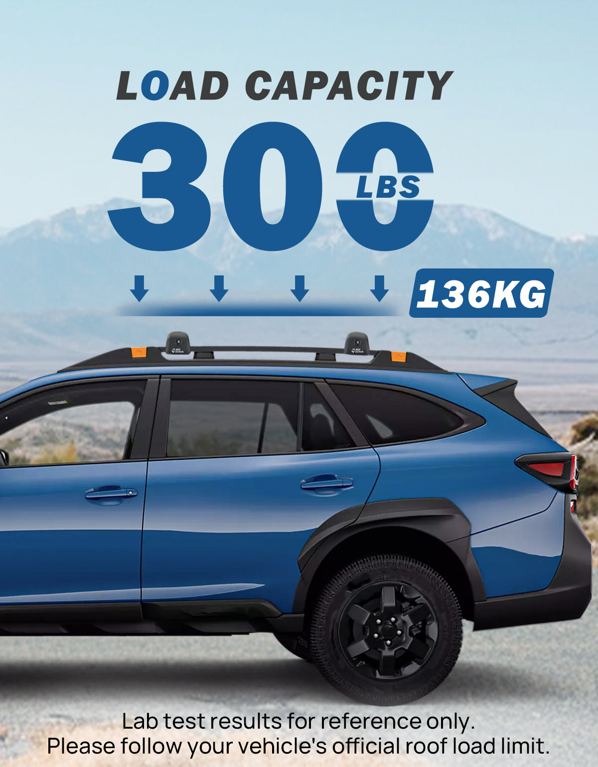 Roof Rack Cross Bars for Subaru Outback Wilderness 2022–2025 with Lock | 300 lbs Aluminum Roof Rails