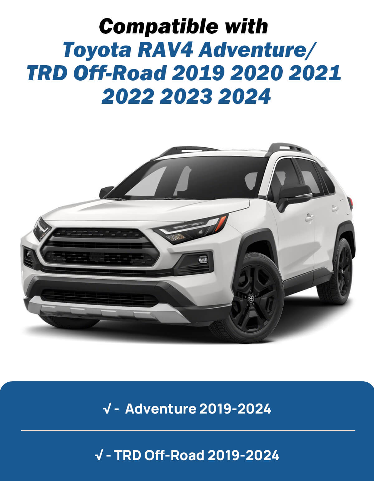 Lockable Roof Rack Cross Bars Compatible with RAV4 Adventure/TRD Off-Road 2019-2024