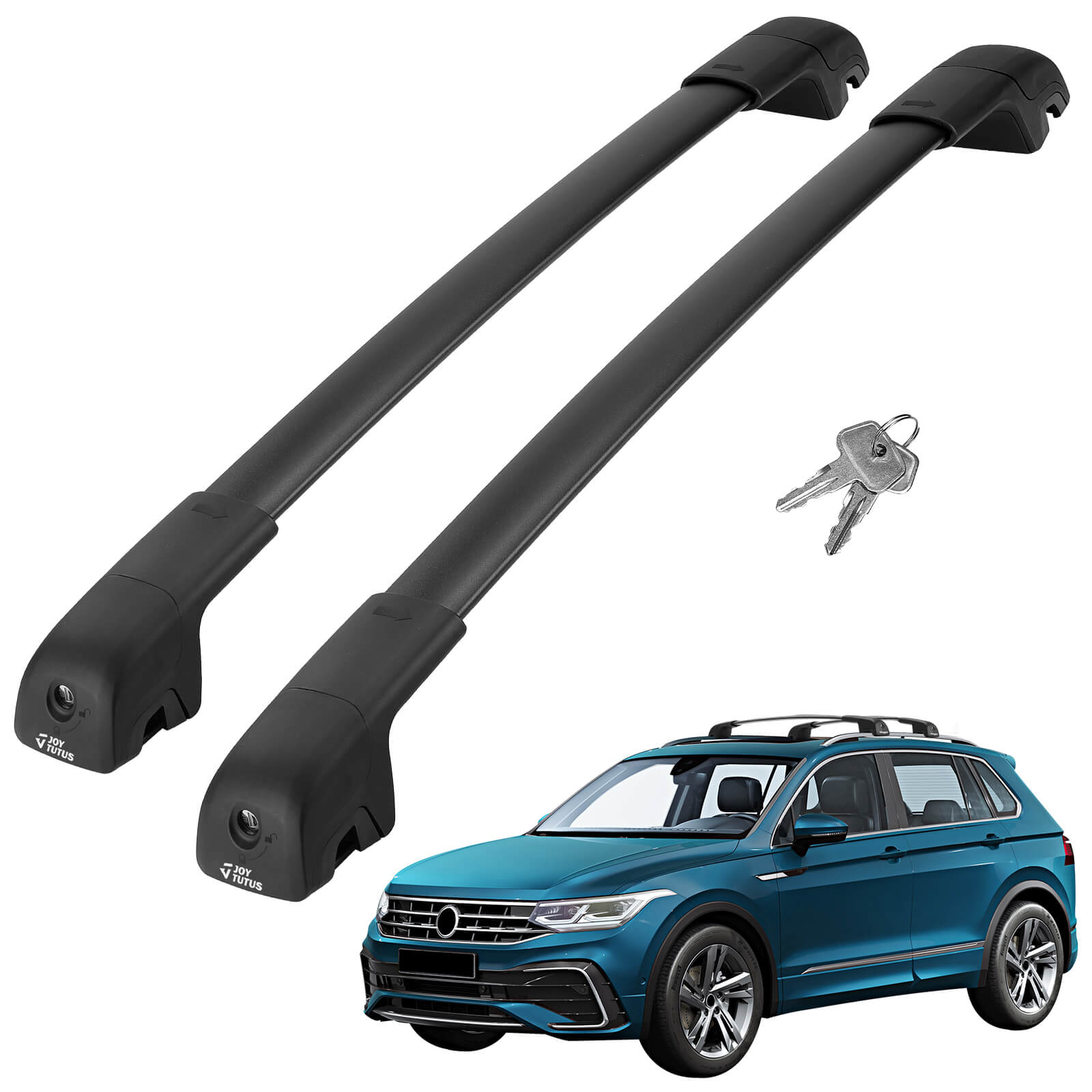 Lockable Roof Rack Cross Bars for VW Tiguan 2018–2024, Anti-Theft