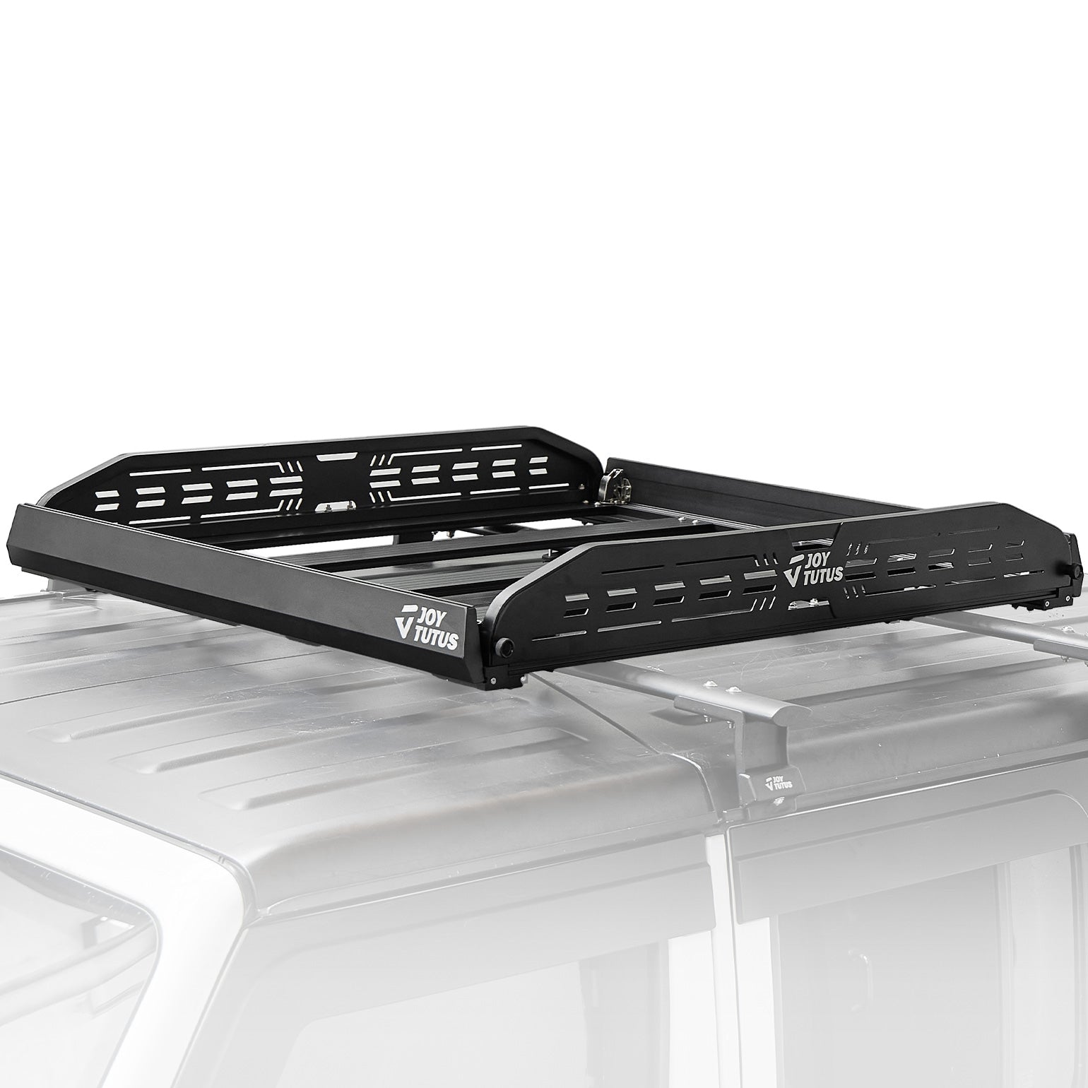 JOYTUTUS Anti-Rust Aluminum Roof Basket 48" X 42" X 6",Collapsible Design,Lightweight Roof Rack Carrier Basket Universal Rooftop,220LBS Load Capacity,for SUV, Truck, Car