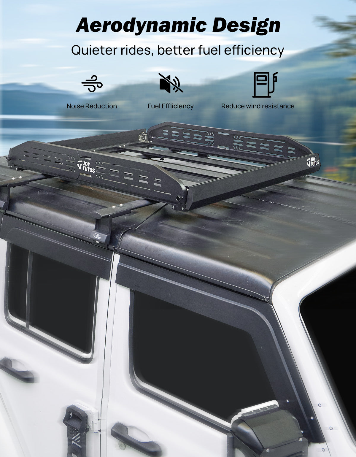 JOYTUTUS Anti-Rust Aluminum Roof Basket 48" X 42" X 6",Collapsible Design,Lightweight Roof Rack Carrier Basket Universal Rooftop,220LBS Load Capacity,for SUV, Truck, Car