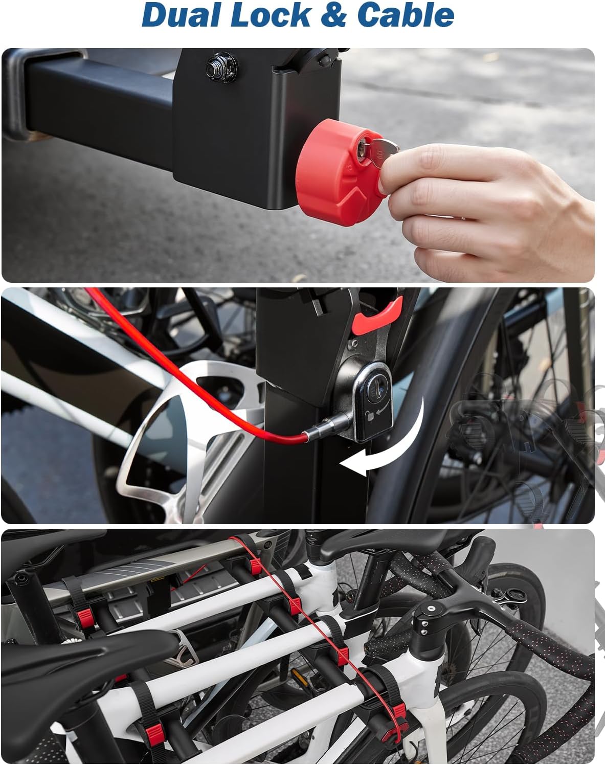 4-Bike Hitch Rack for Cars & SUVs – 2" Receiver, 164 lbs Capacity