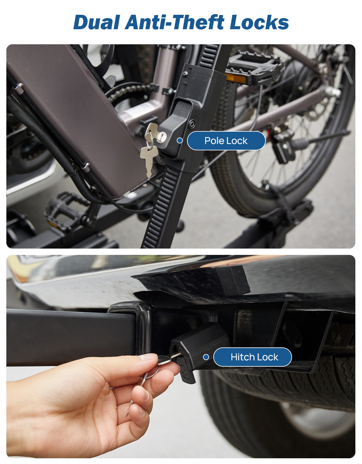 2-Bike Hitch E-Bike Rack – 200 lbs Platform Rack with Ramp for 2" Receiver