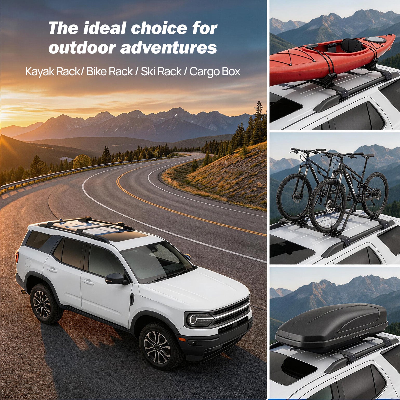 Ford Bronco Sport On Road (2021–2026) Roof Rack Cross Bars – Lockable Aluminum