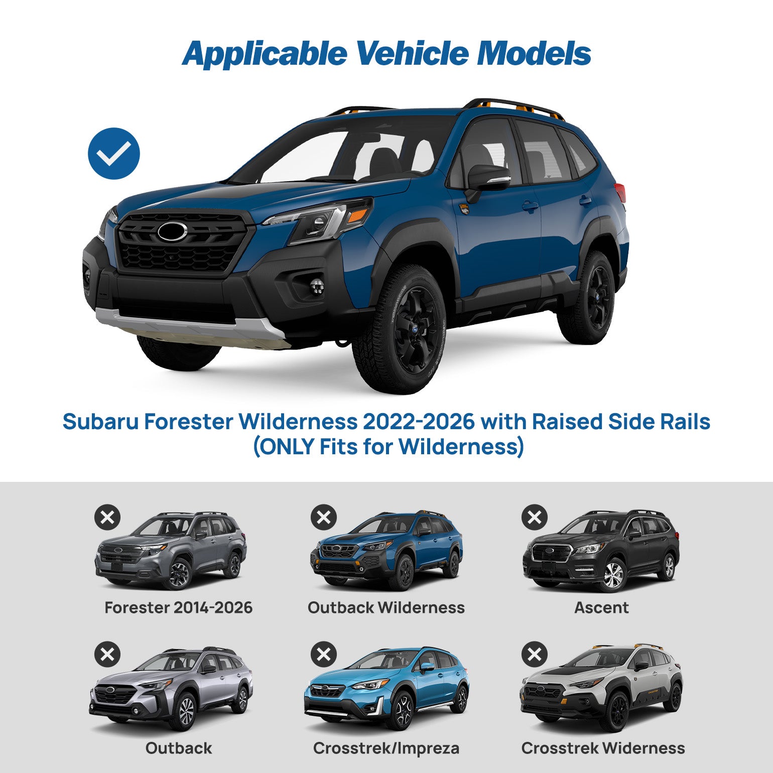 Subaru Forester Wilderness (2022–2026) Roof Rack Cross Bars – Lockable Aluminum