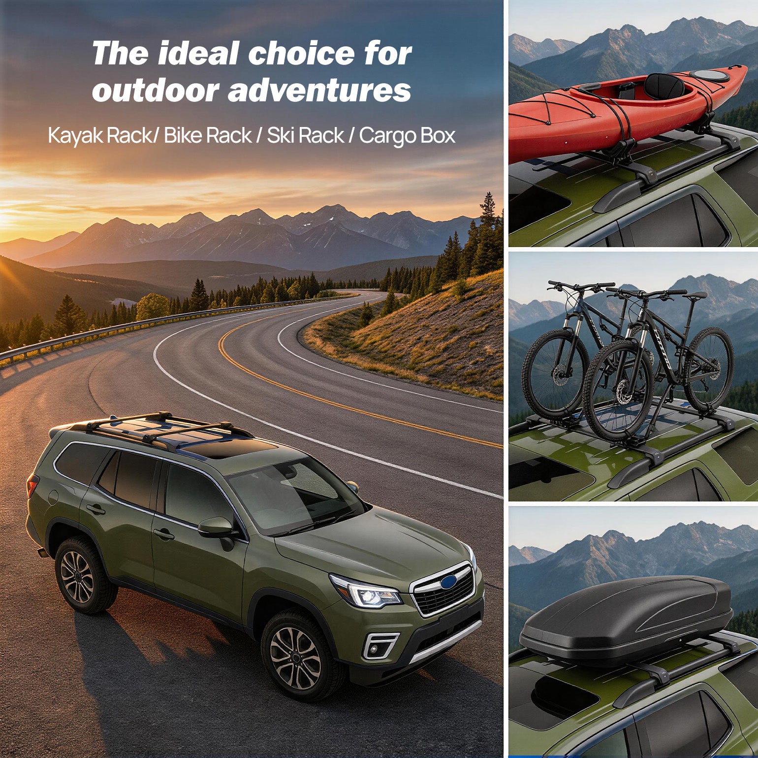 Subaru Forester (2014–2026) Roof Rack Cross Bars – Lockable for Raised Rails