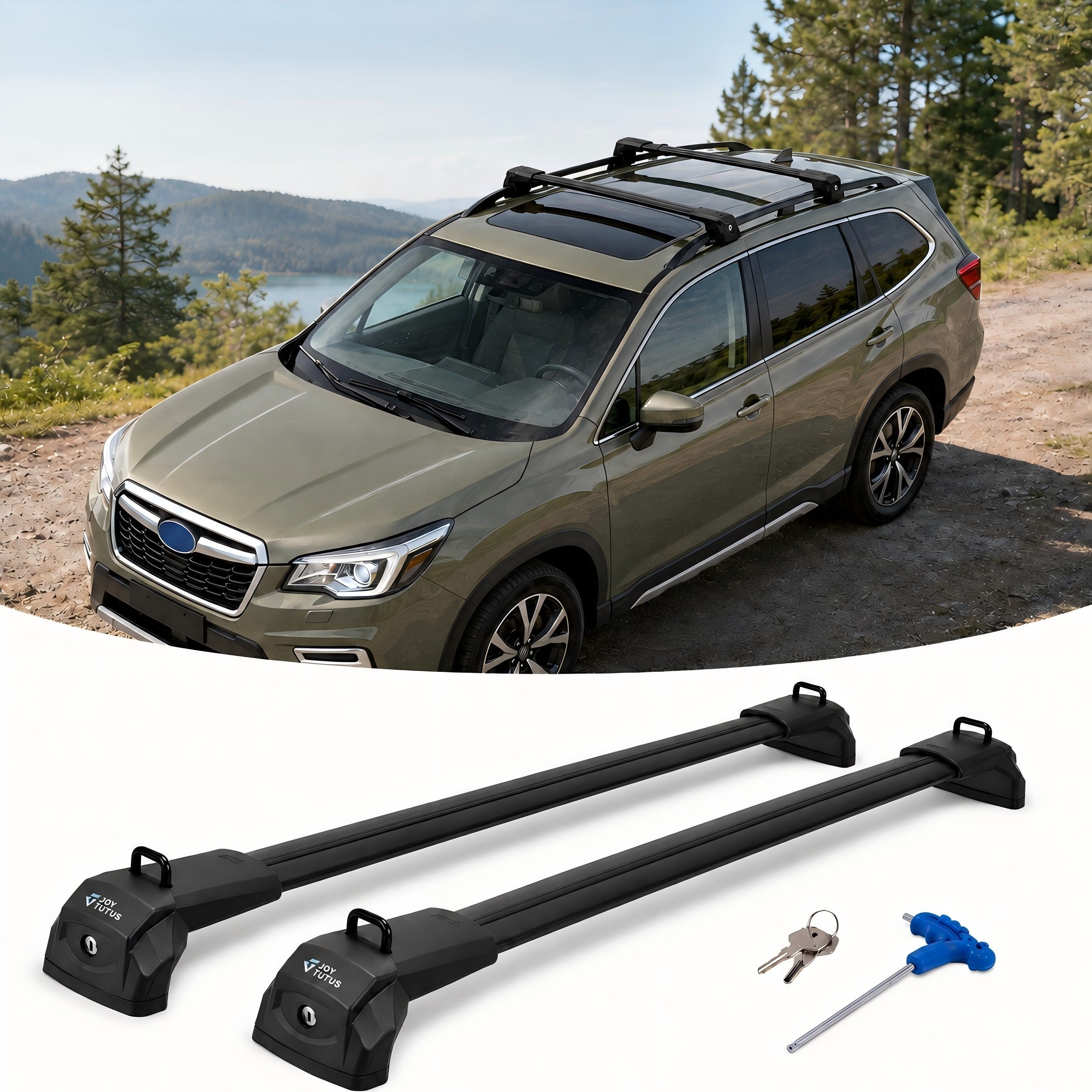 Subaru Forester (2022–2025) Roof Rack Cross Bars – Lockable for Raised Rails