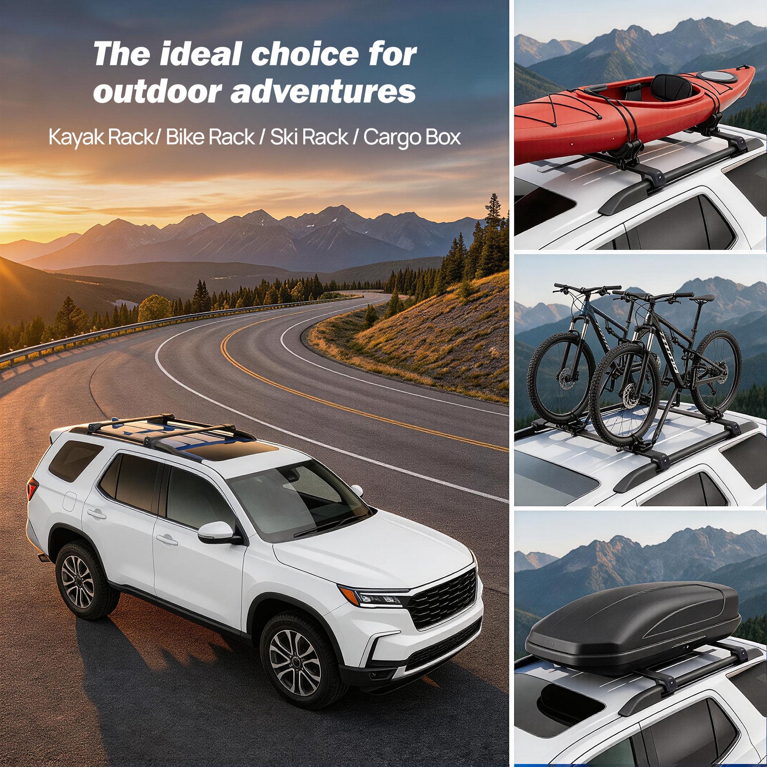 Honda Pilot (2023–2026) Roof Rack Cross Bars – Lockable Aluminum (Elite, Touring, TrailSport)