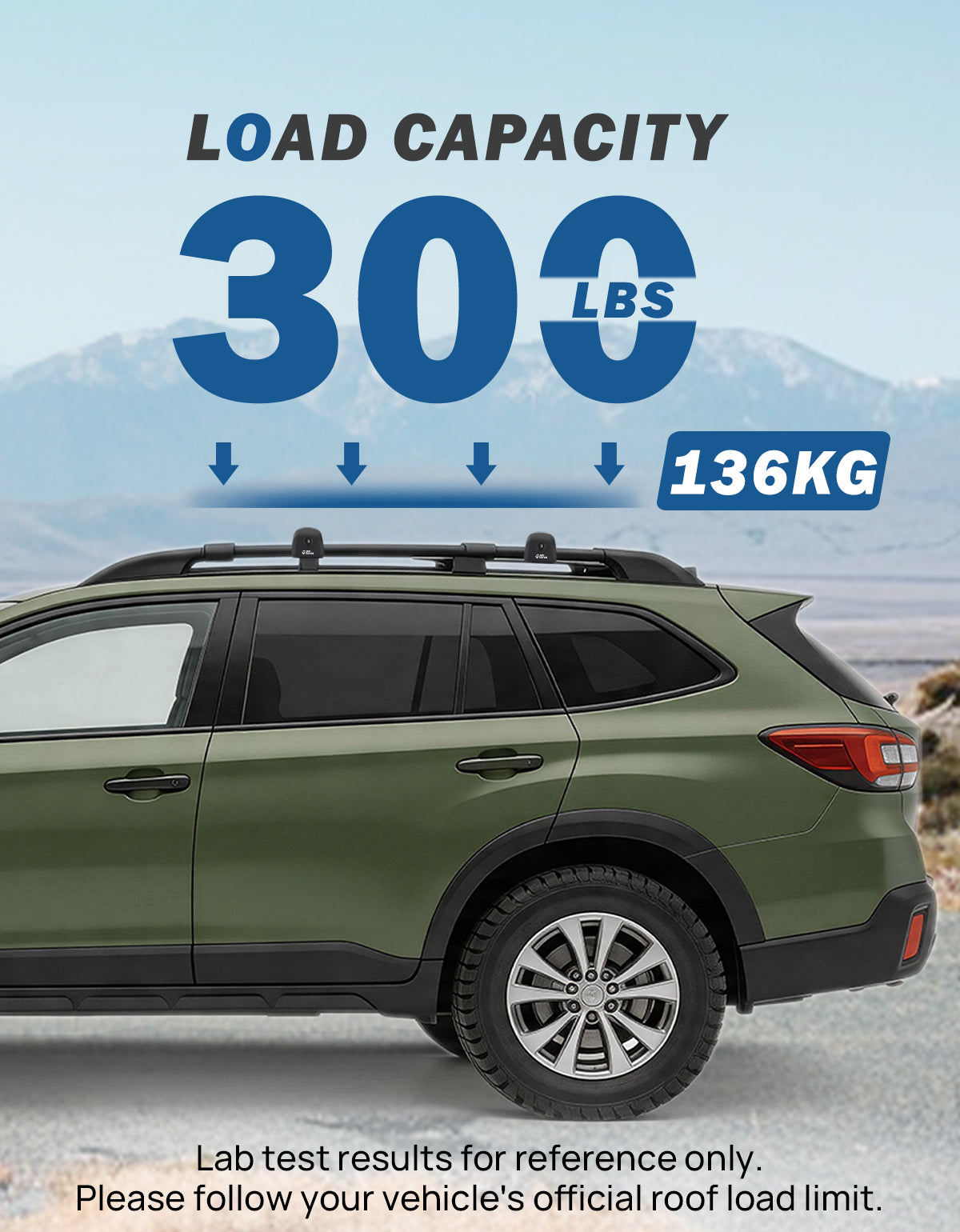 Subaru Outback Wilderness (2022–2025) Roof Rack Cross Bars Raised Rails – Lockable Aluminum