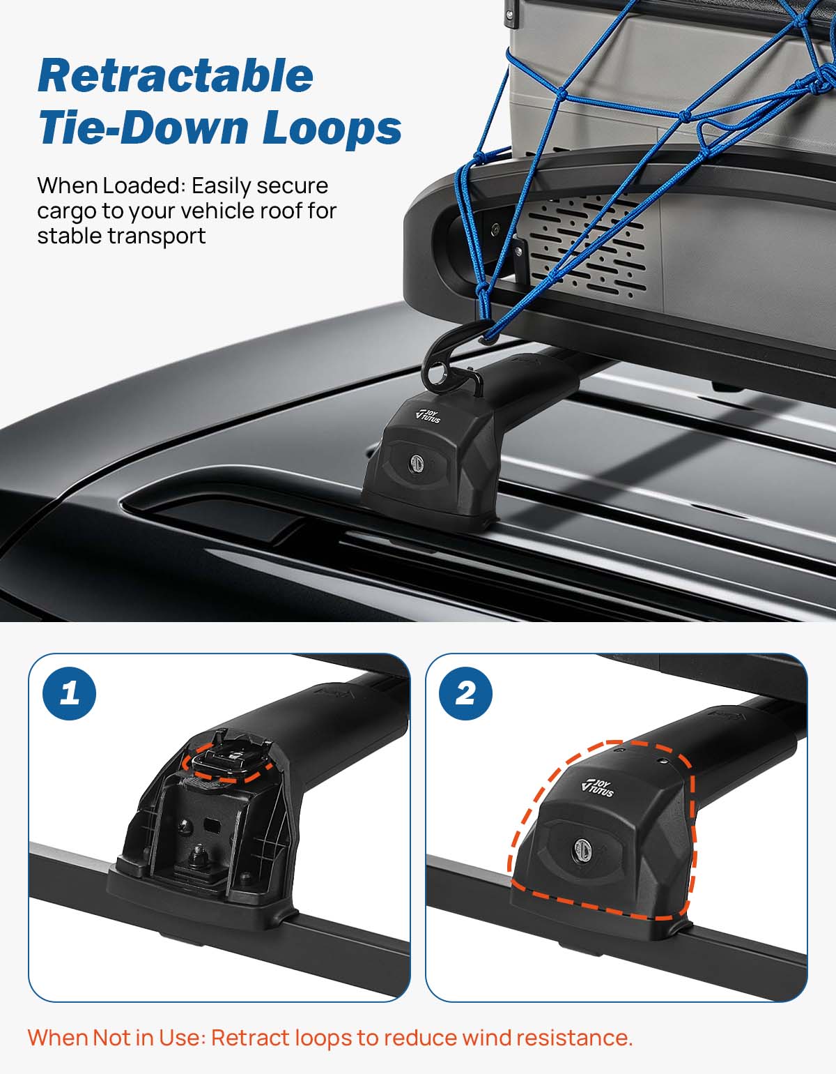 Roof Rack Cross Bars for Ford Explorer 2020–2026 | 300 lbs, Lockable Aluminum Bars with Hidden Tie-Downs