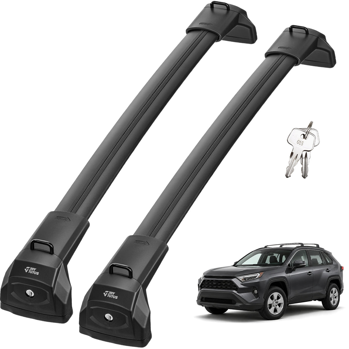 300LBS Roof Rack Cross Bars for Toyota RAV4 2019–2025, Hidden Tie-Down, Lockable Aluminum