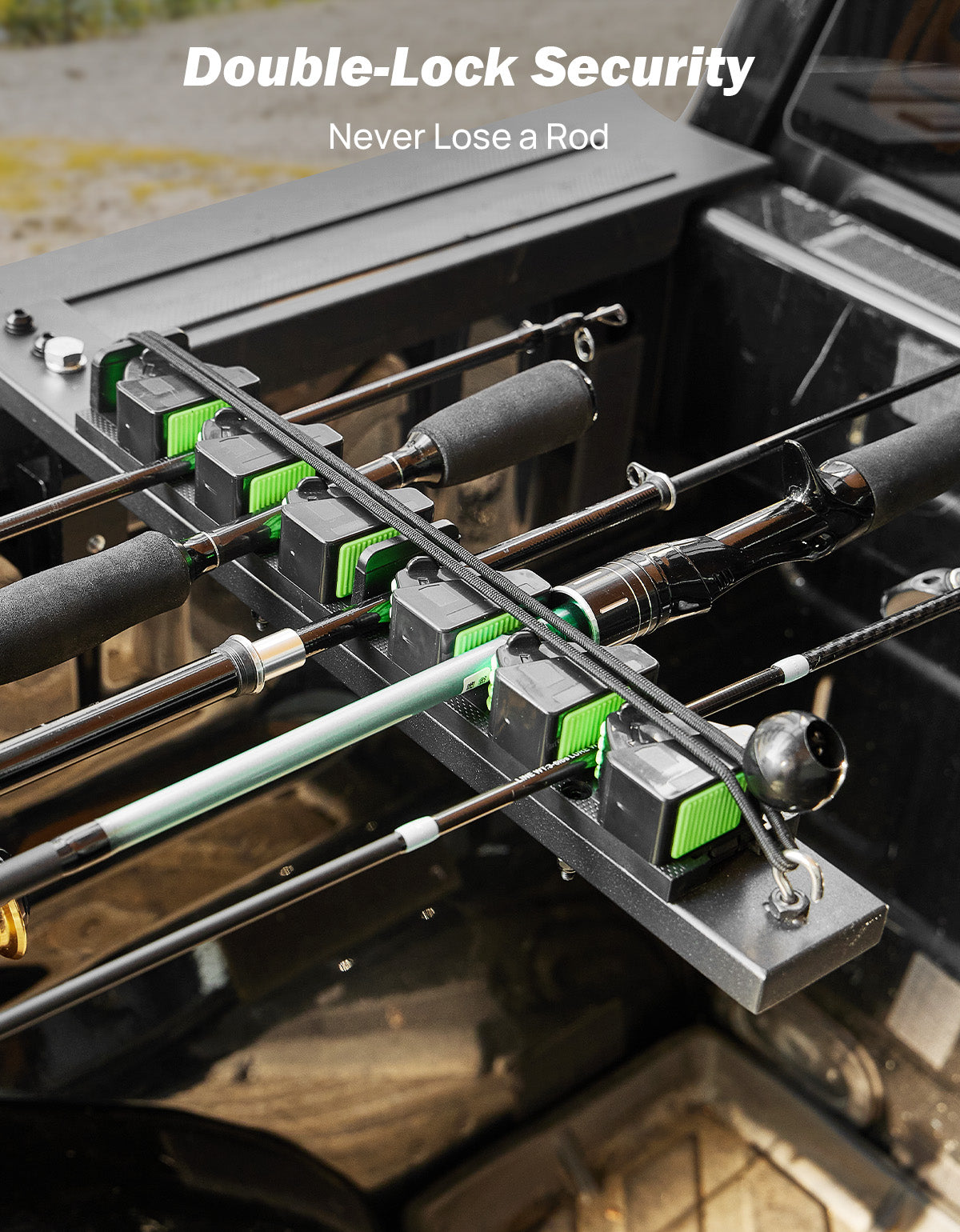 Truck Bed Fishing Rod Holder, Holds Up to 6 Rods