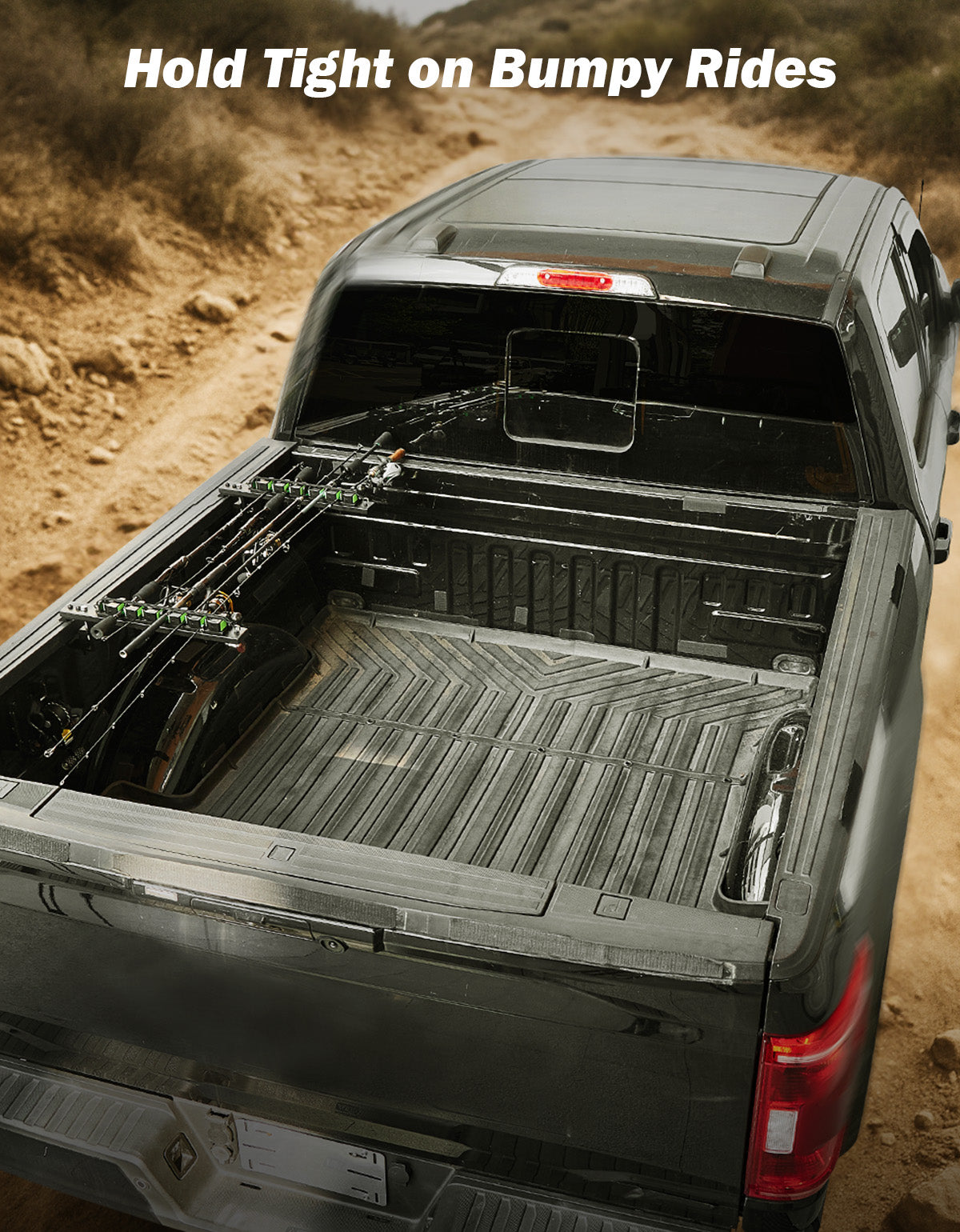 Truck Bed Fishing Rod Holder, Holds Up to 6 Rods