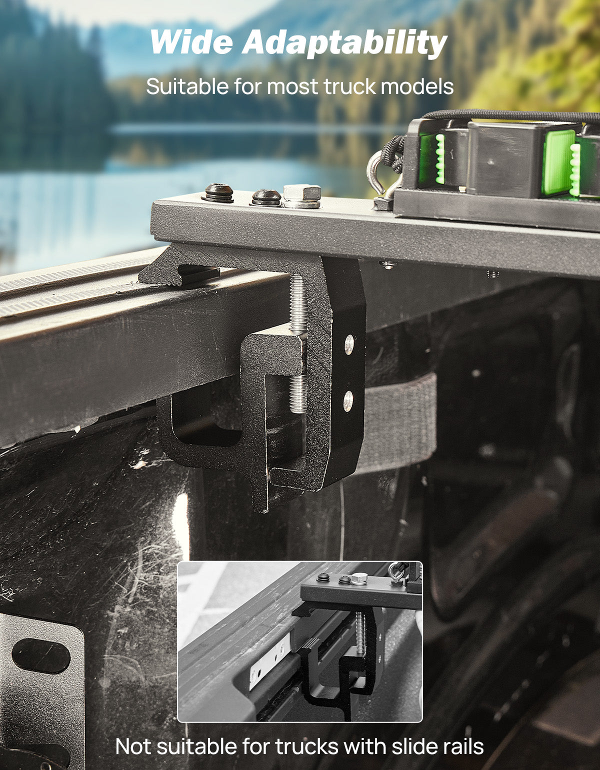 Truck Bed Fishing Rod Holder, Holds Up to 6 Rods