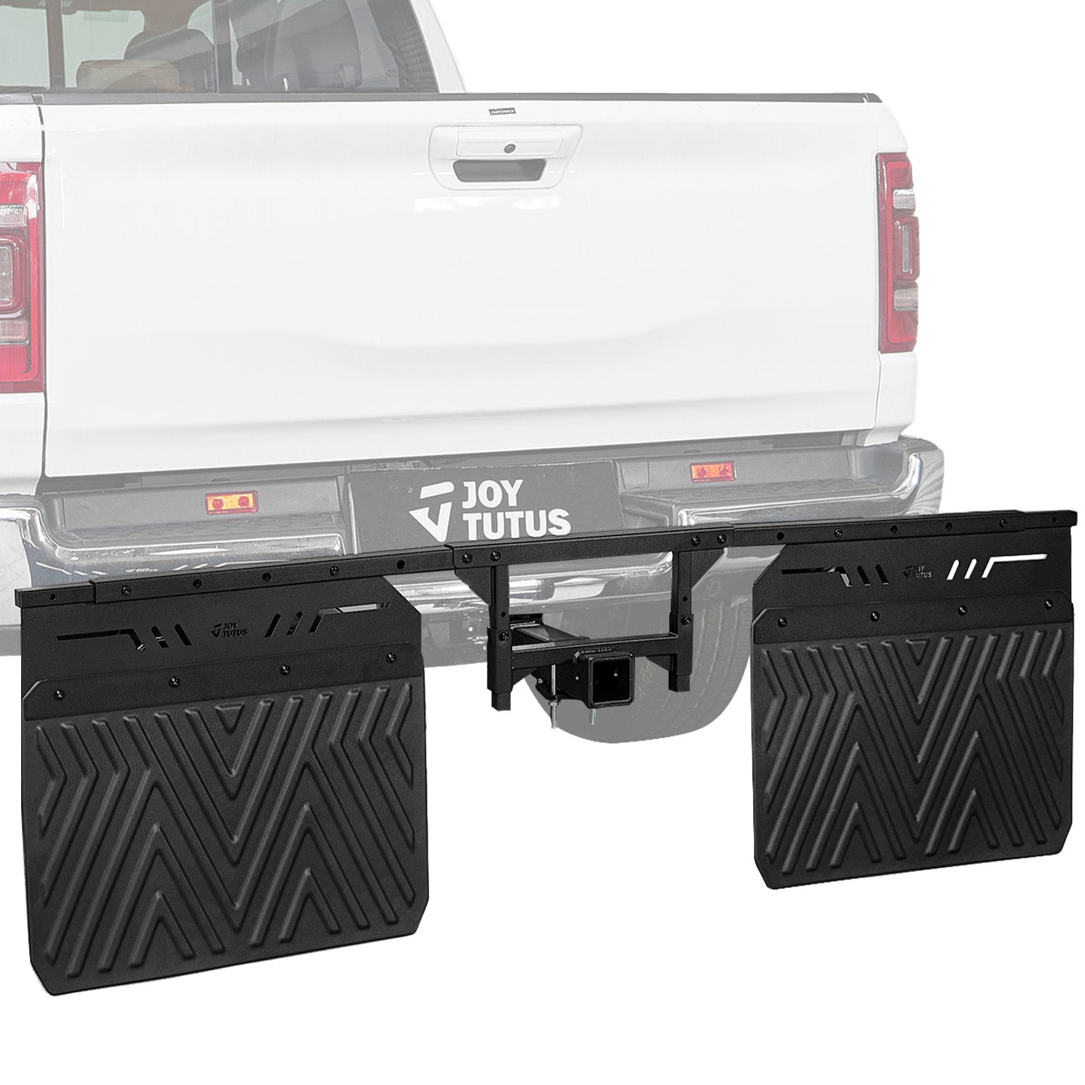 Hitch Mud Flaps for 2.5" Receiver — Adjustable Width 66–97", Heat Deflector Shield