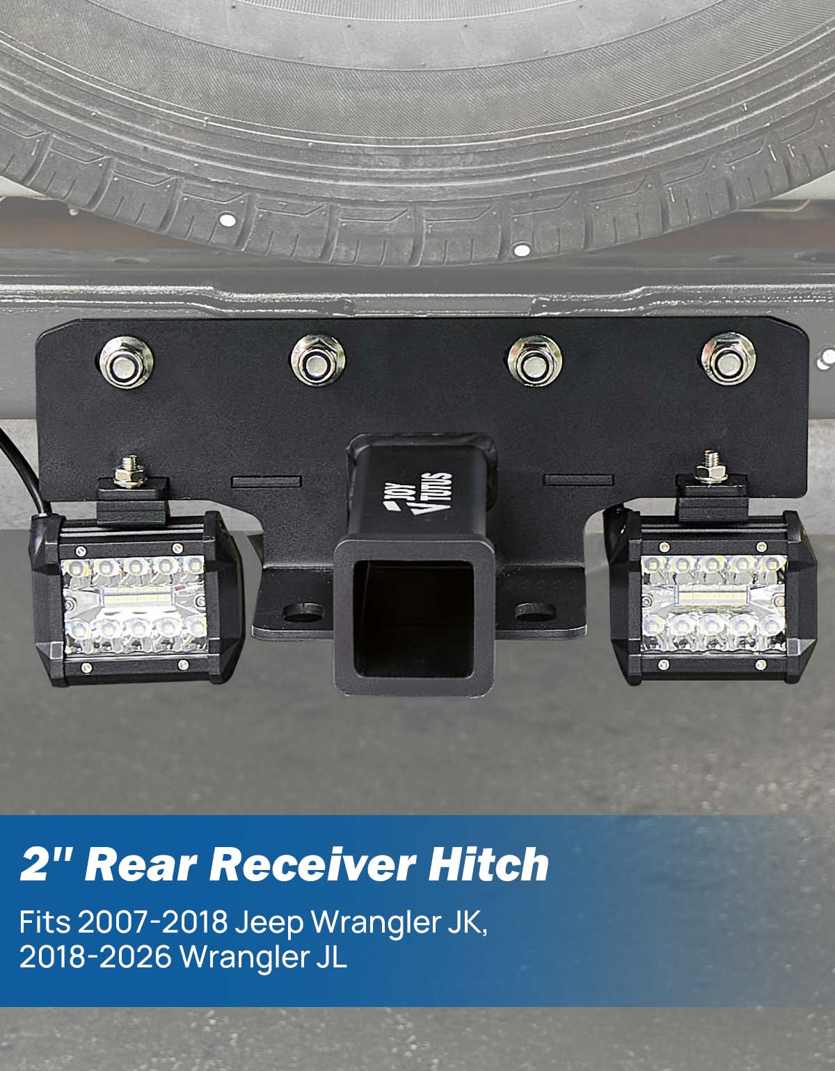 Jeep Wrangler JK & JL Class 3 Trailer Hitch with LED Lights | 2" Receiver